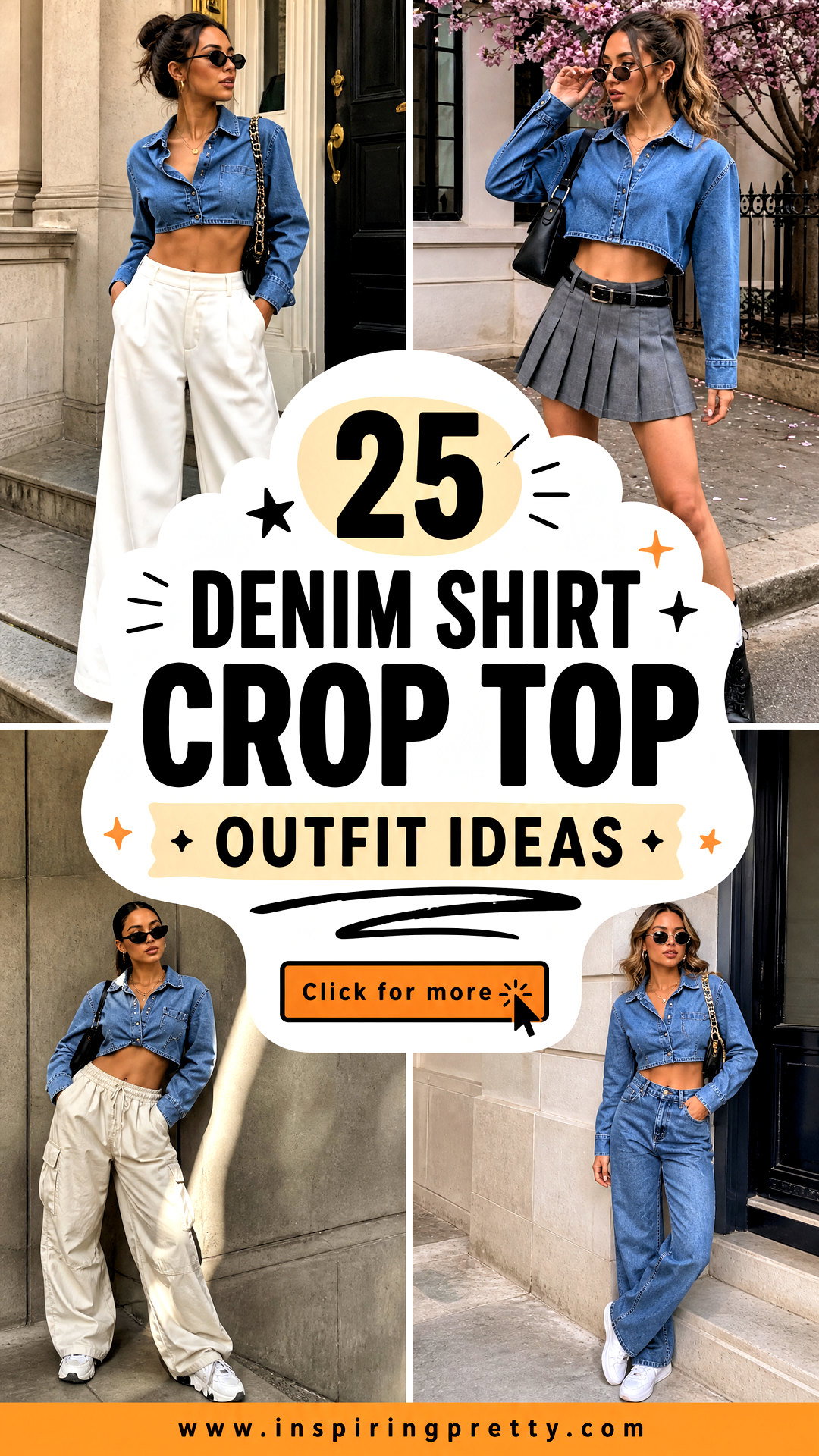 25 Denim Shirt Crop Top Outfit Ideas for Chic Casual Looks - 25 Denim Shirt Crop Top Outfit Ideas for Chic Casual Looks