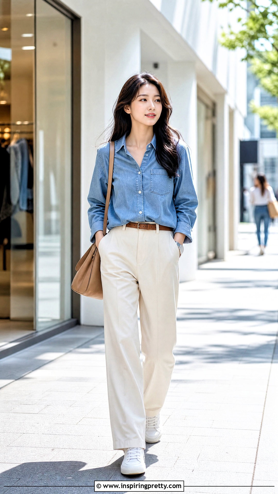 Denim Shirt Outfit - 50 korean tops for women