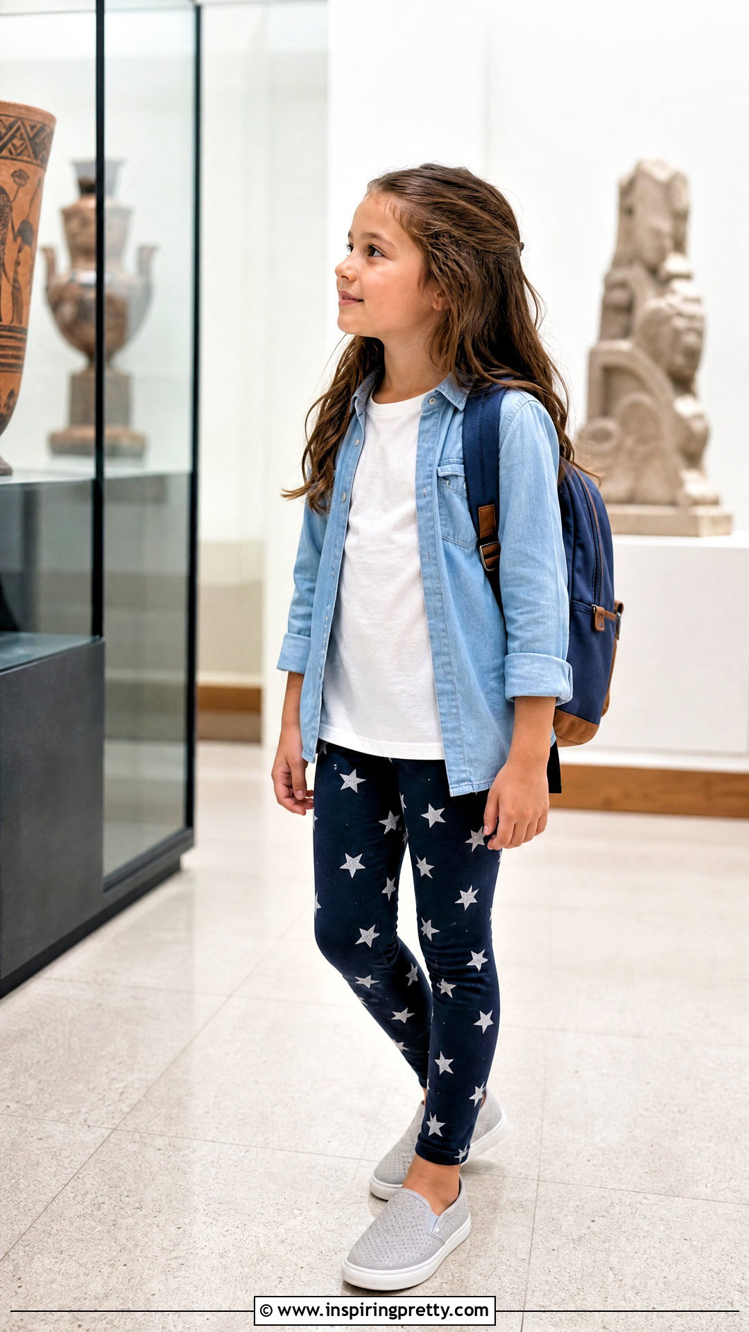 Denim Shirt With Printed Leggings - 50 latest kids top designs