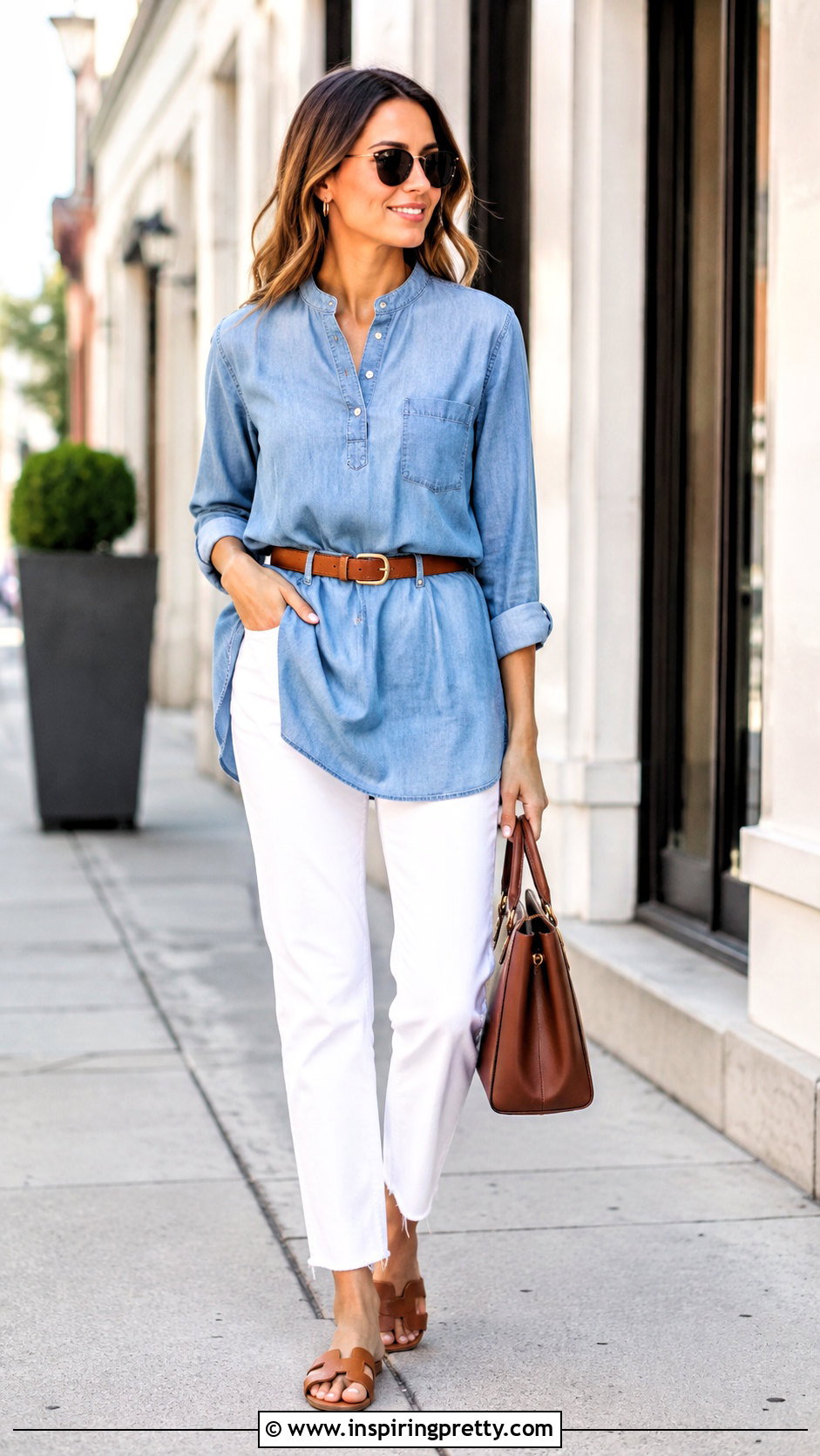 Denim Short Kurti With White Jeans - 50 short kurti tops for jeans