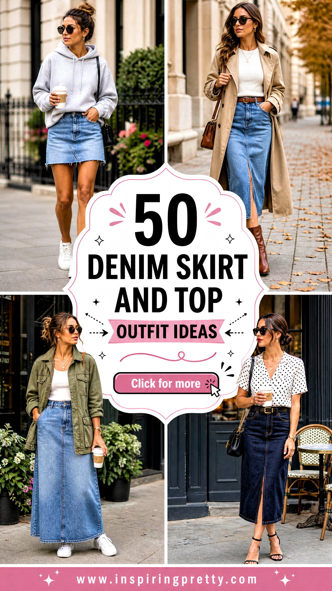 50 Denim Skirt and Top Outfit Ideas for Chic Matching Looks - 50 Denim Skirt and Top Outfit Ideas for Chic Matching Looks