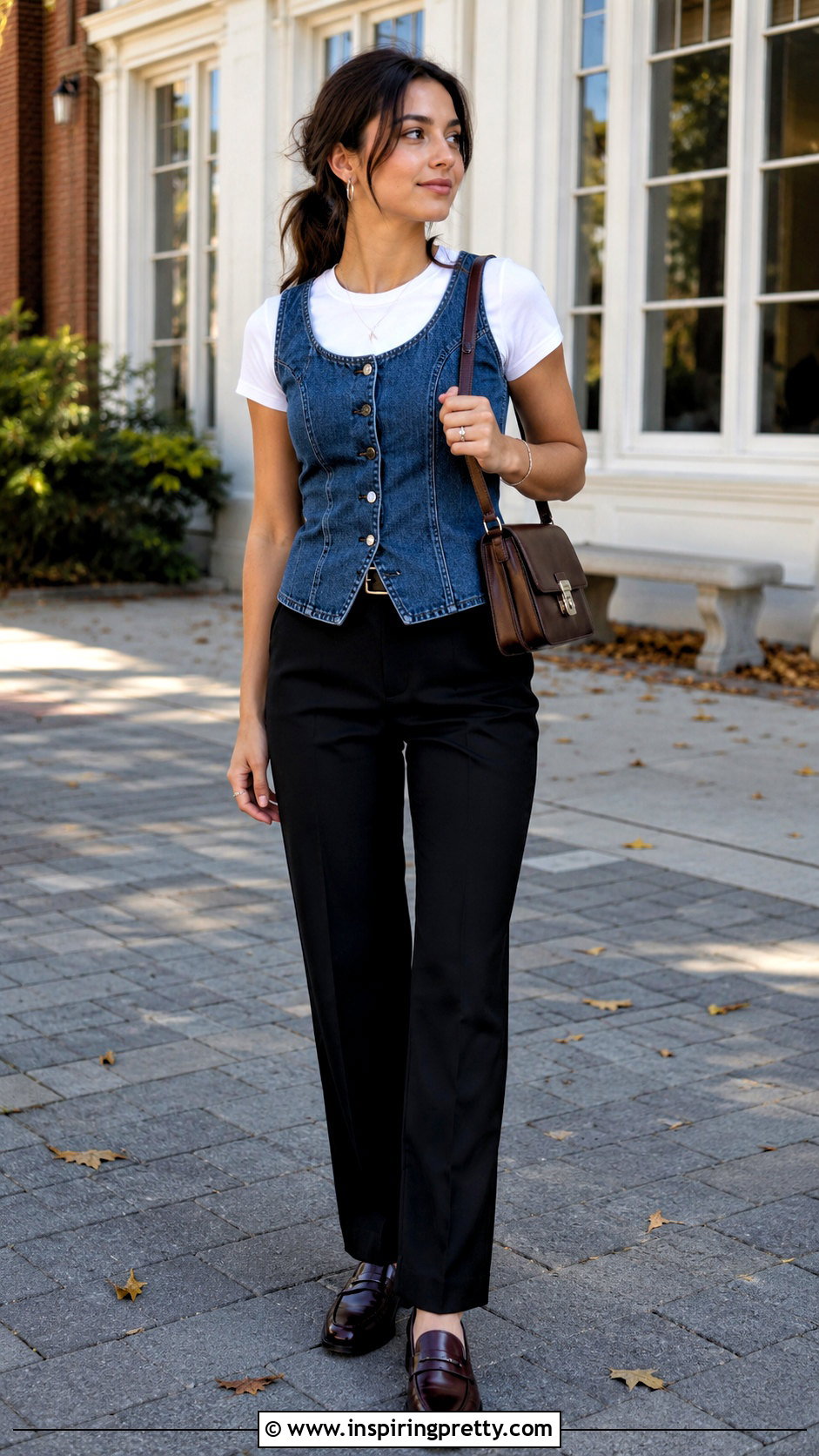 Denim Tank Top Over A White T Shirt - what to wear with a denim tank top (25 ways)