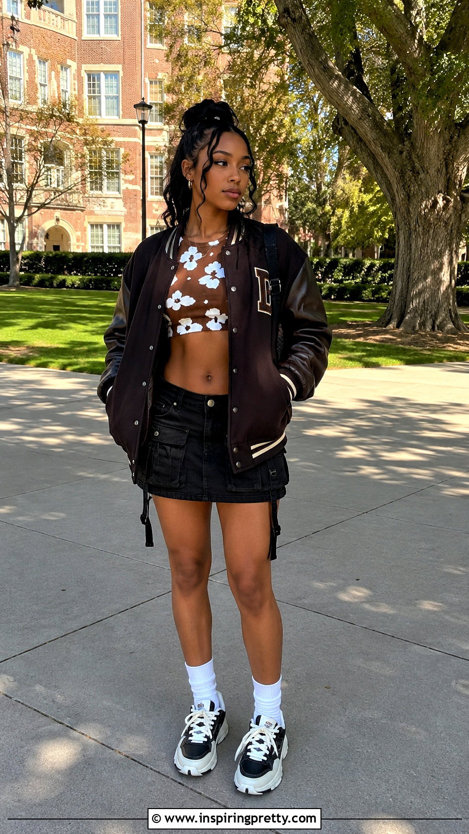 Denim Tears Crop Top With Varsity Jacket And Skirt - 20 denim tears crop tops