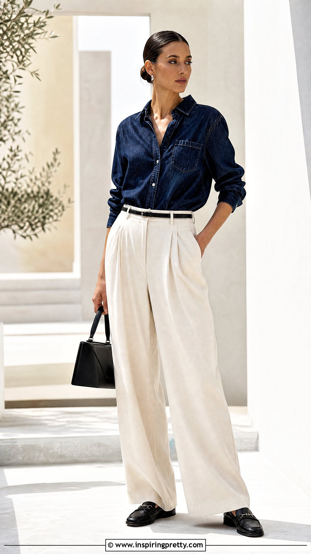 Denim Top Minimalist Outfit - 50 denim top outfit ideas