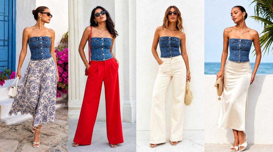 50 Denim Tube Top Outfit Ideas for Bold Summer Festival Style