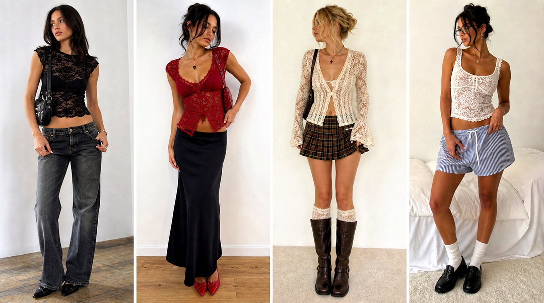 20 Depop Lace Top Outfit Ideas for Romantic Vintage Style
