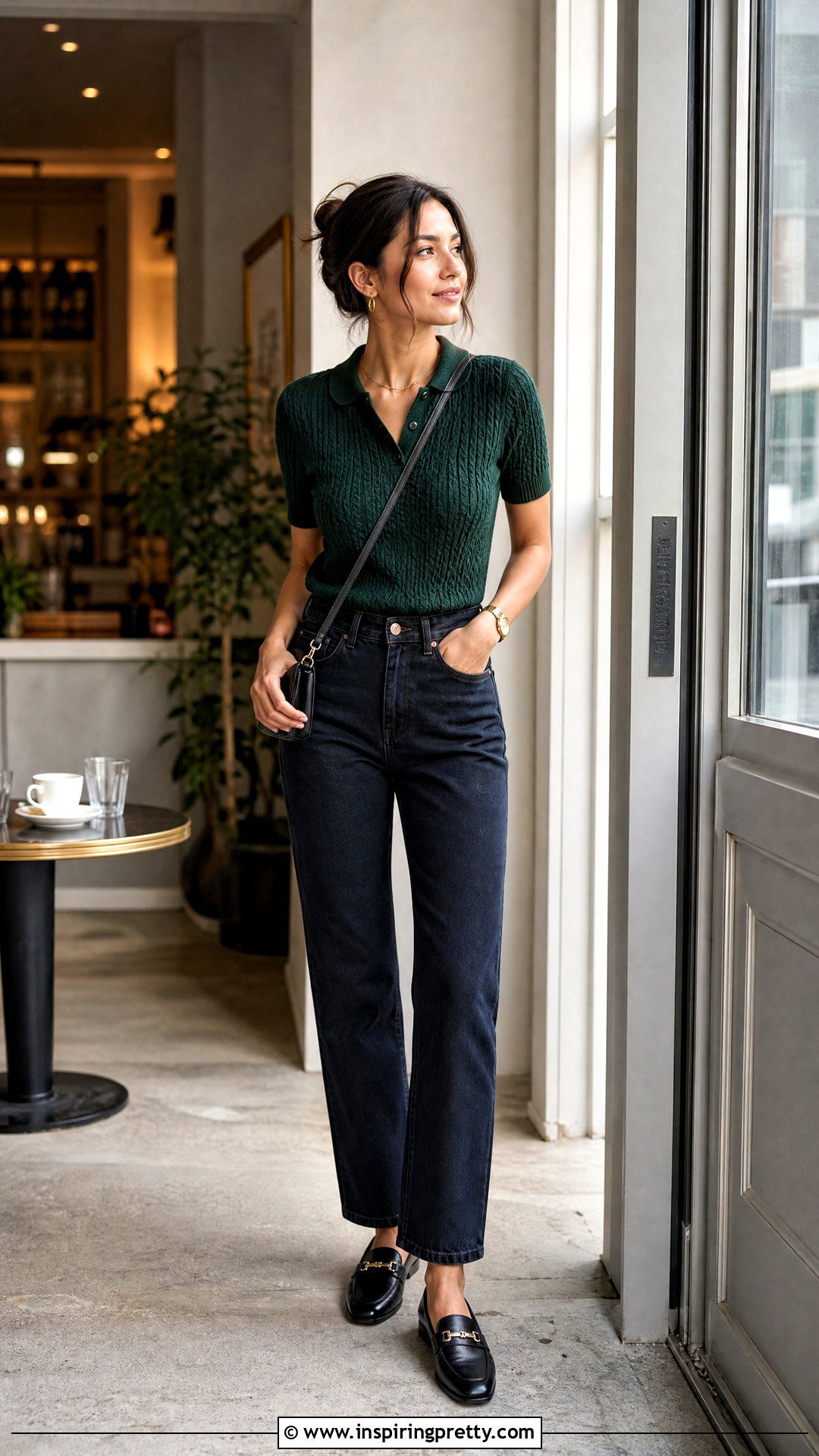 Designer Knitted Polo Top With Straight Leg Jeans - 20 designer knitted tops for women