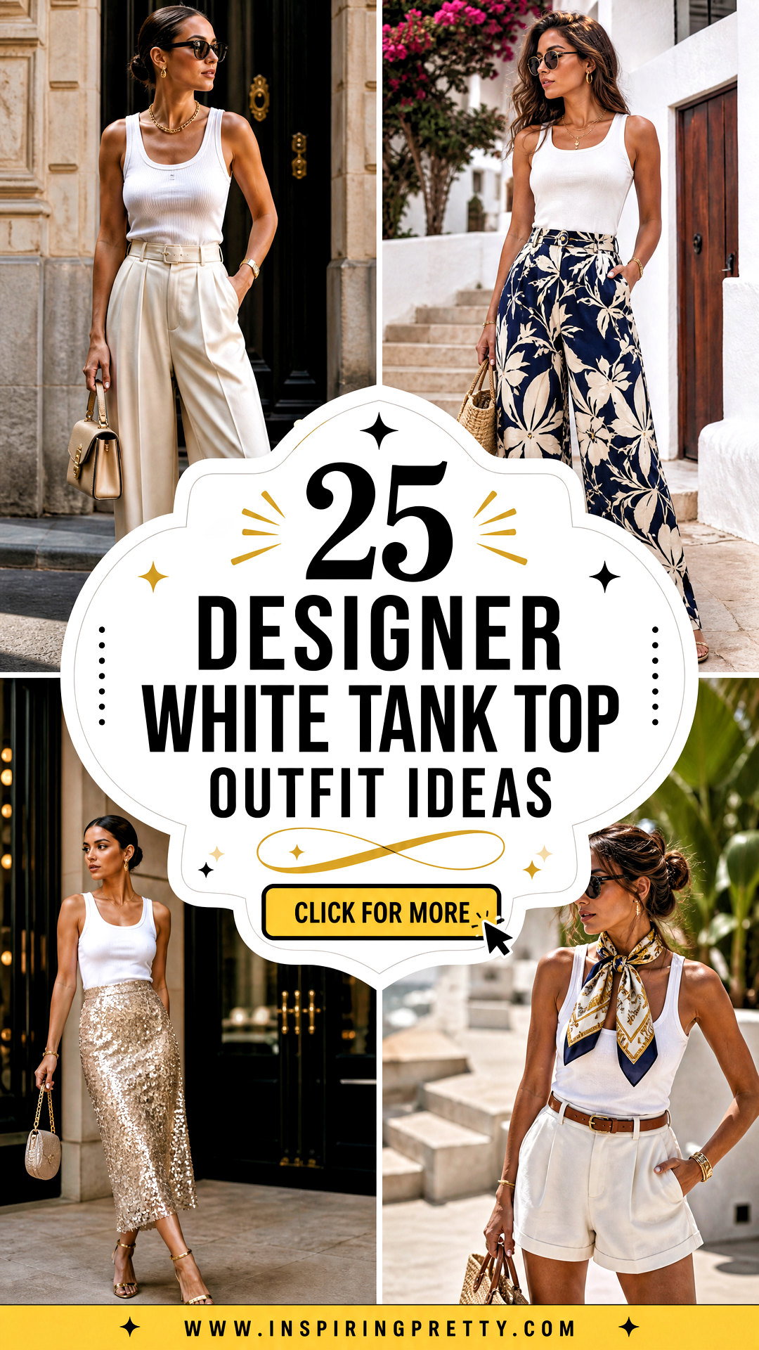25 Designer White Tank Top Outfit Ideas for Polished Style - 25 Designer White Tank Top Outfit Ideas for Polished Style