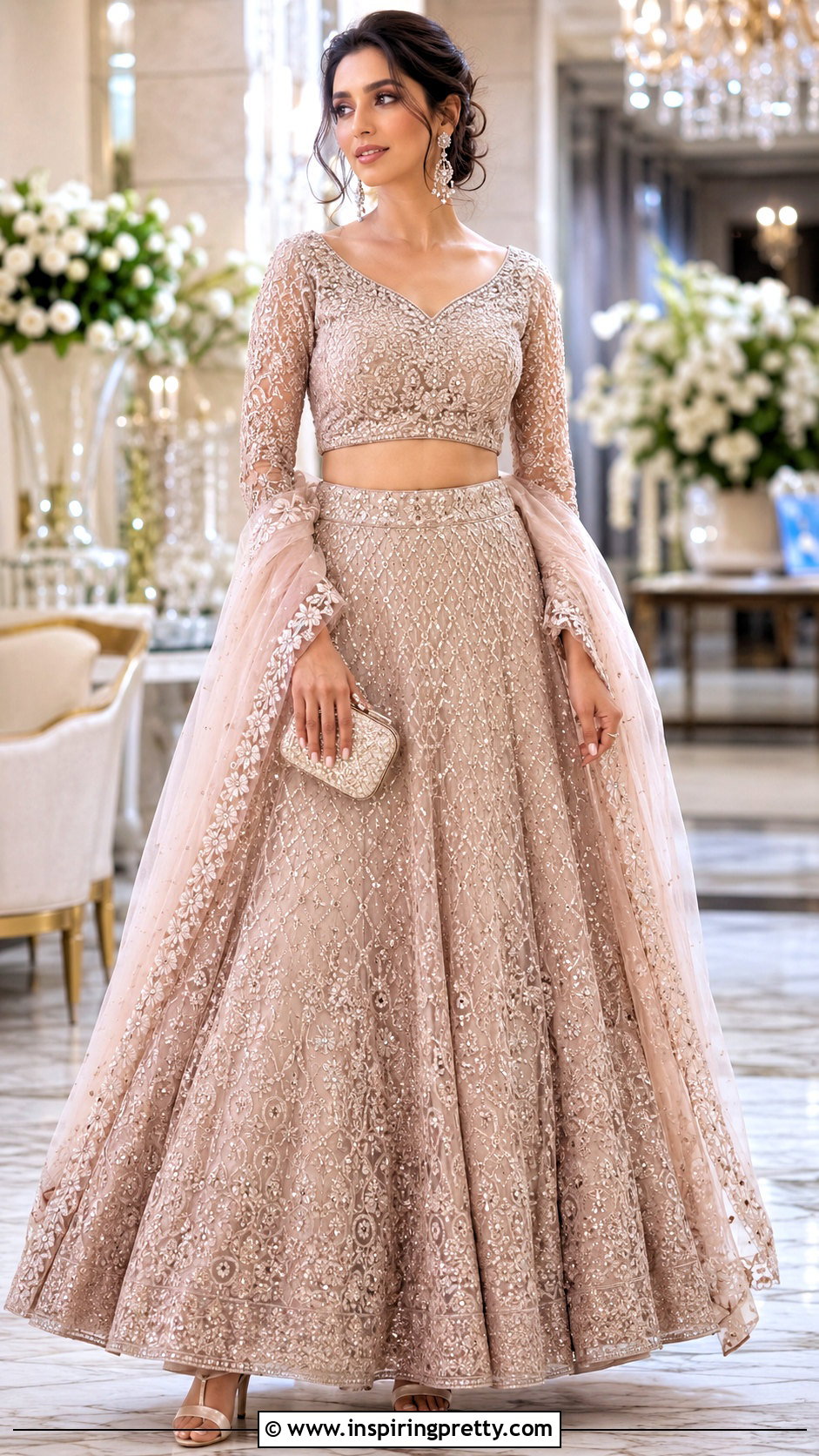 Diamond Neck Blouse With Lehenga - 50 top neck designs