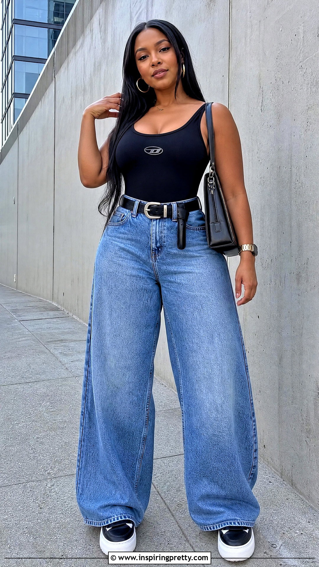 Diesel Bodysuit With Wide Leg Jeans - 50 diesel top outfit ideas