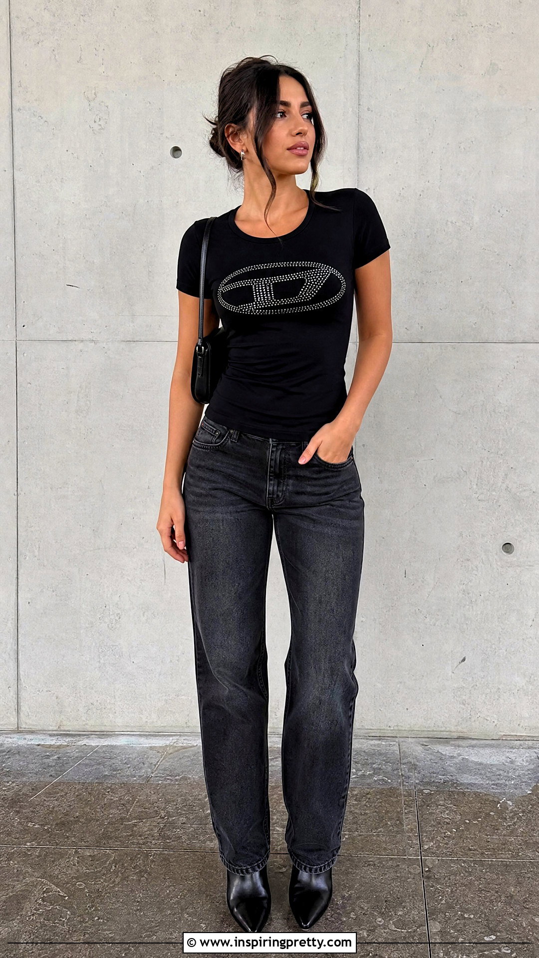 Diesel Rhinestone Top With Faded Black Jeans - 50 diesel top outfit ideas