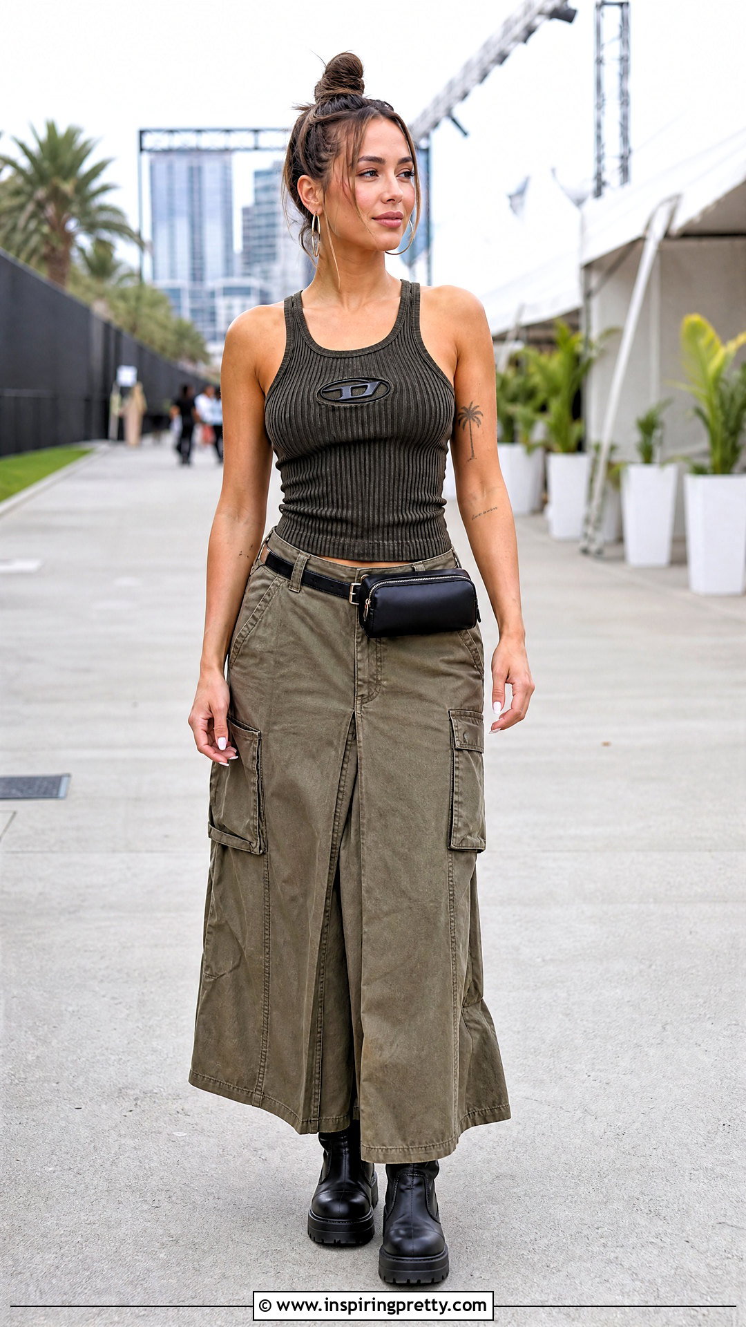 Diesel Ribbed Top With Cargo Skirt - 50 diesel top outfit ideas