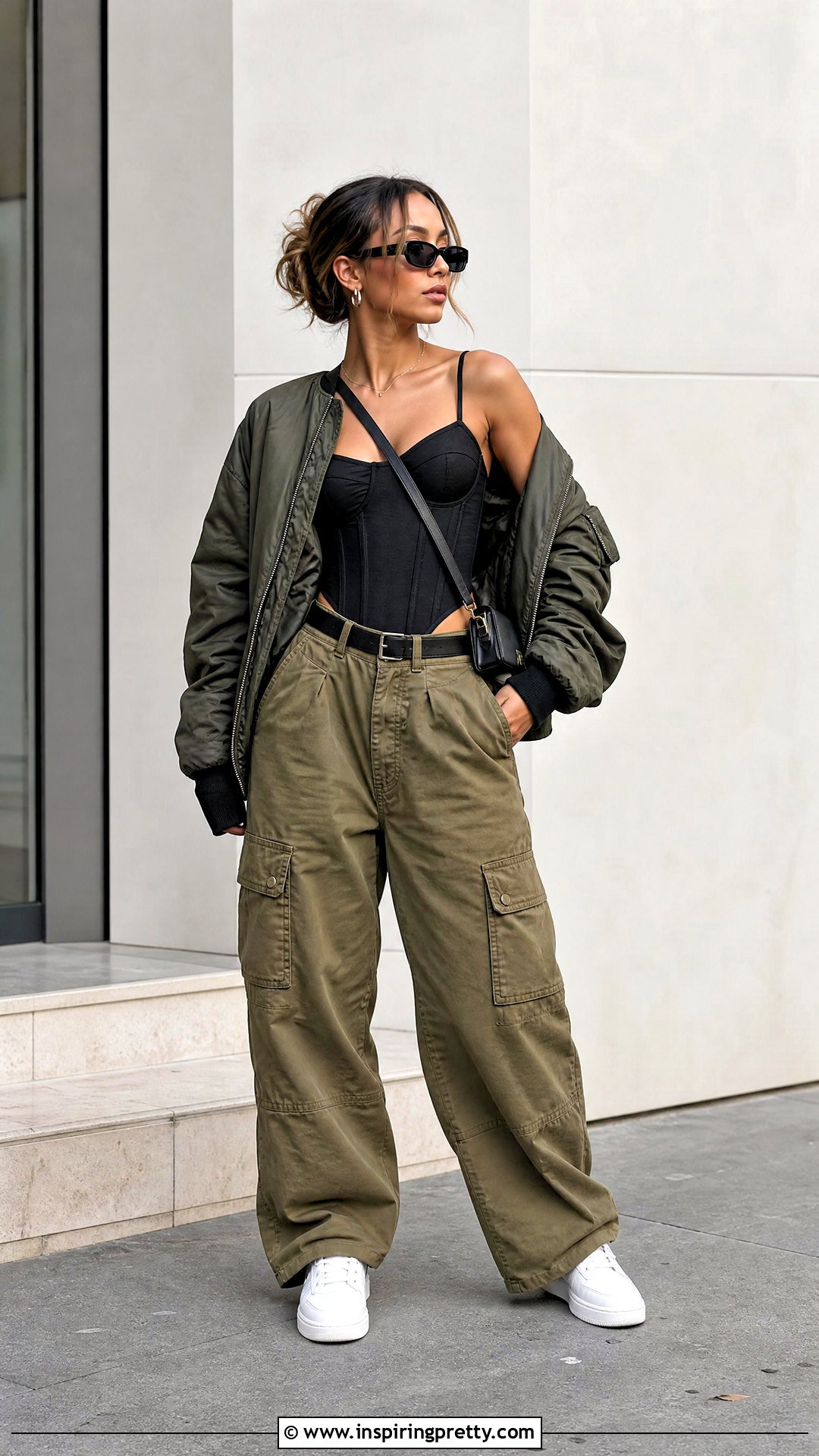 Dior Bustier Top With Relaxed Cargo Pants - 20 dior bustier top outfit ideas