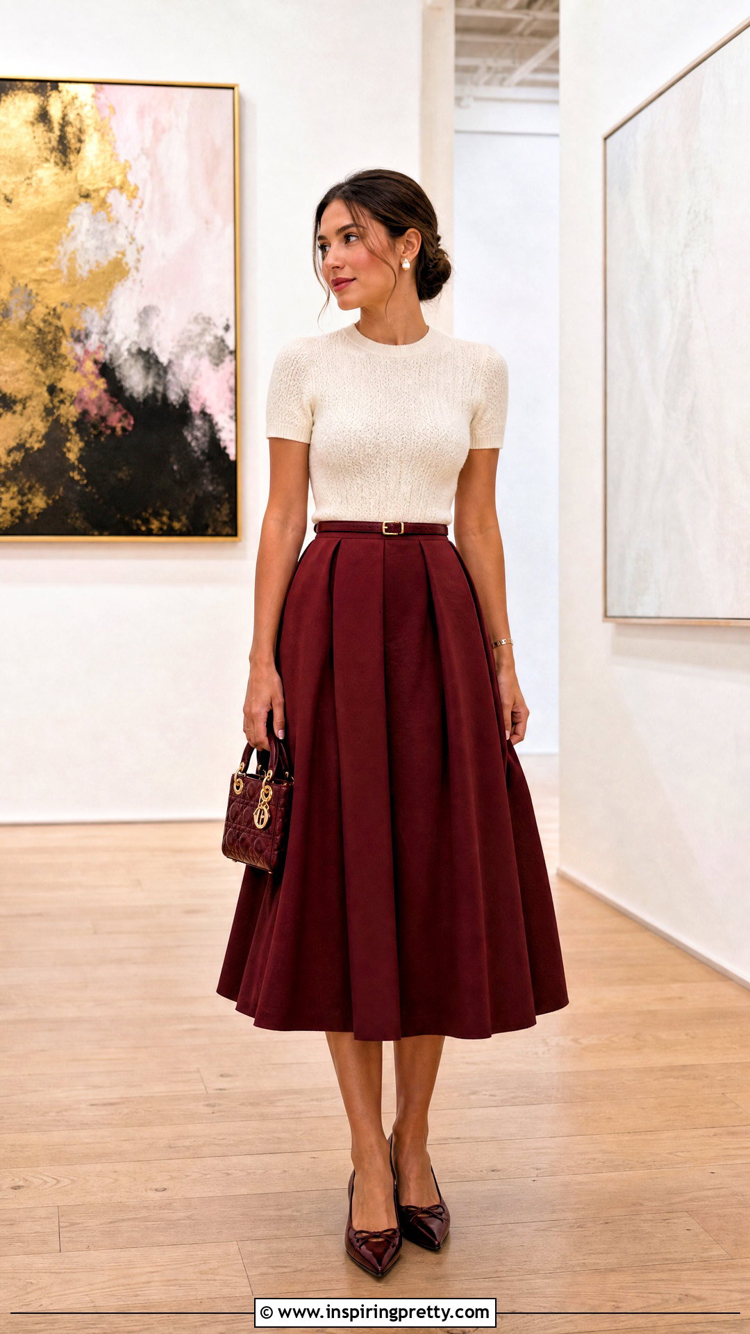 Dior Knit Top With Full Midi Skirt - how to style dior tops (20 ways)