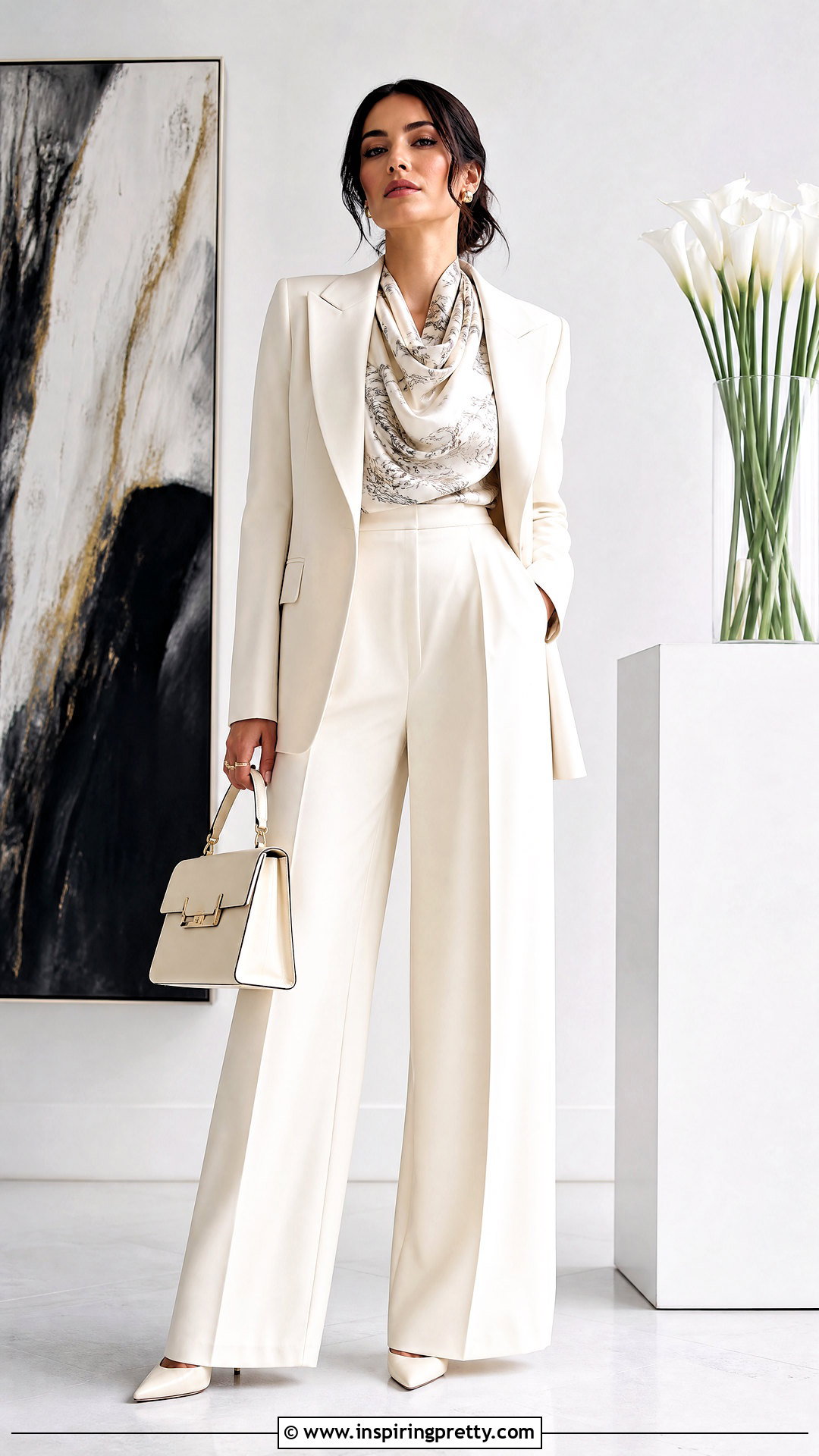 Dior Silk Scarf Top With Matching Blazer And Trousers - 25 Dior Silk Scarf Top outfit ideas