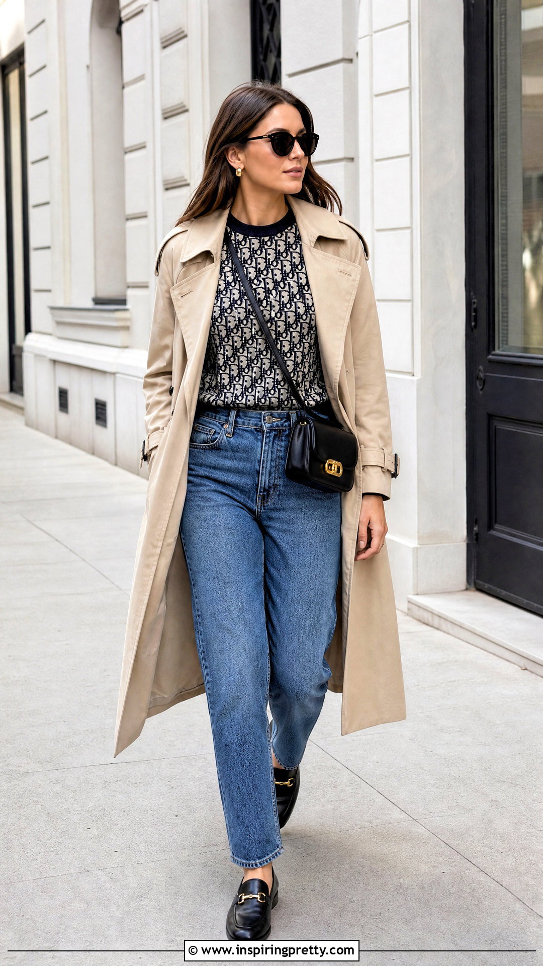 Dior Top With Trench Coat And Jeans - how to style dior tops (20 ways)