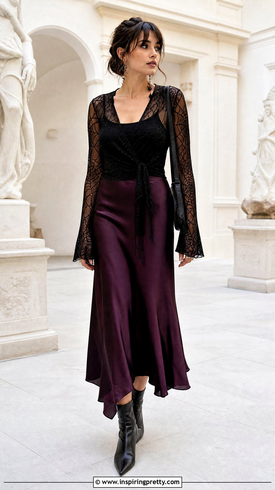Disturbia Mesh Wrap Top With Satin Skirt - 20 disturbia tops outfit ideas