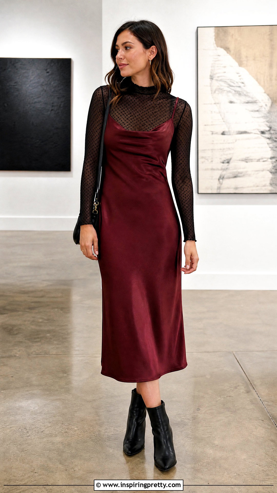 Dobby Mesh Top Under A Slip Dress - 20 dobby mesh top outfit ideas