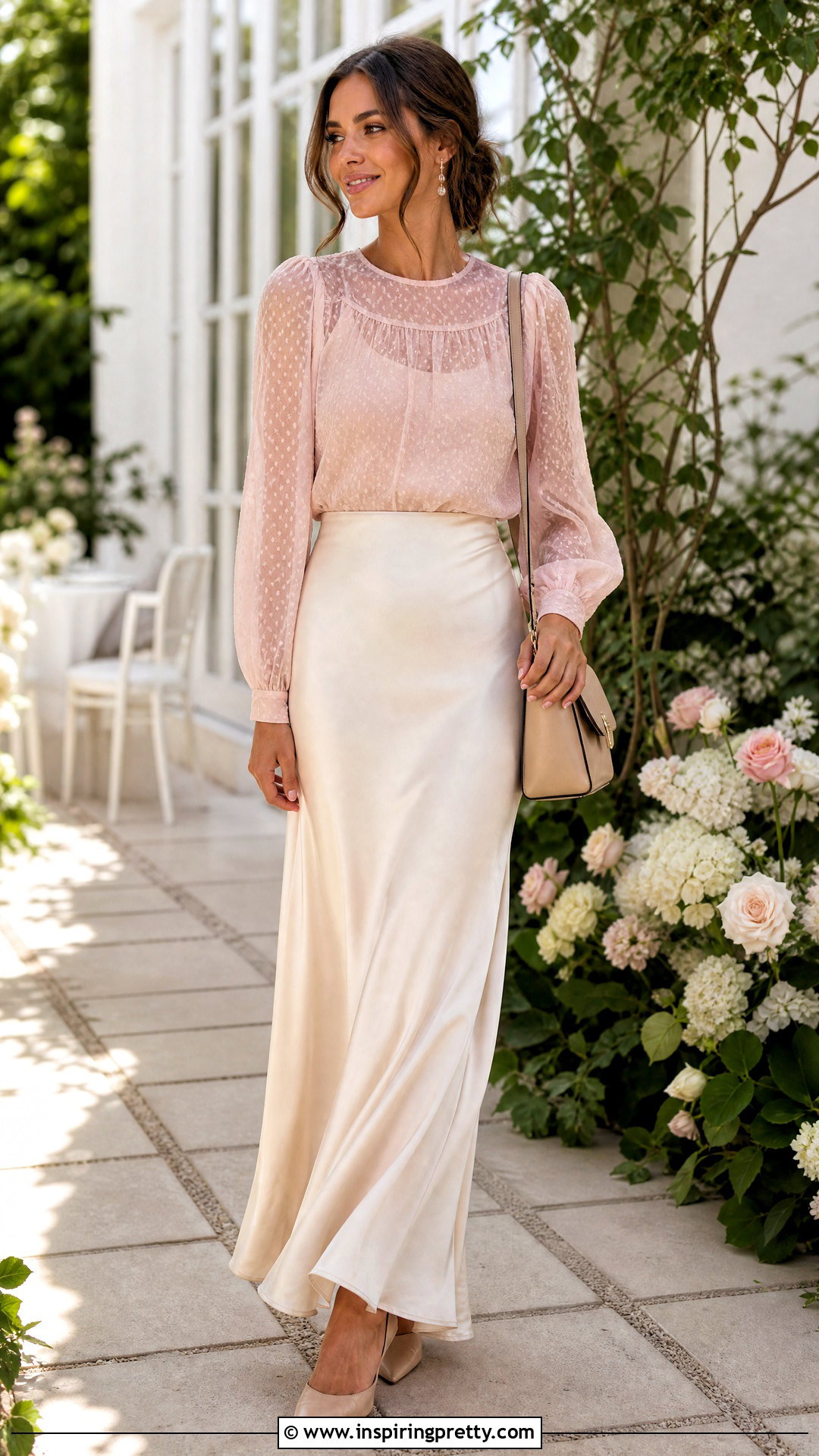 Dobby Mesh Top With A Maxi Skirt - 20 dobby mesh top outfit ideas