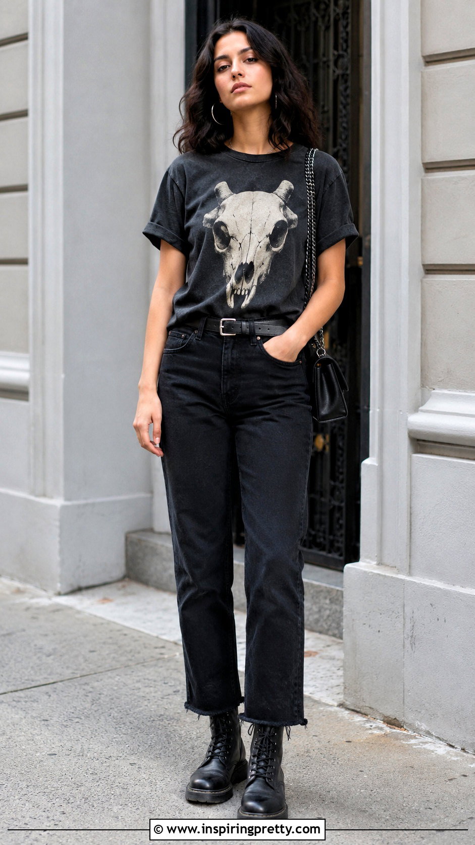 Dog Skull Top With Black Jeans - 20 dog skull top outfit ideas