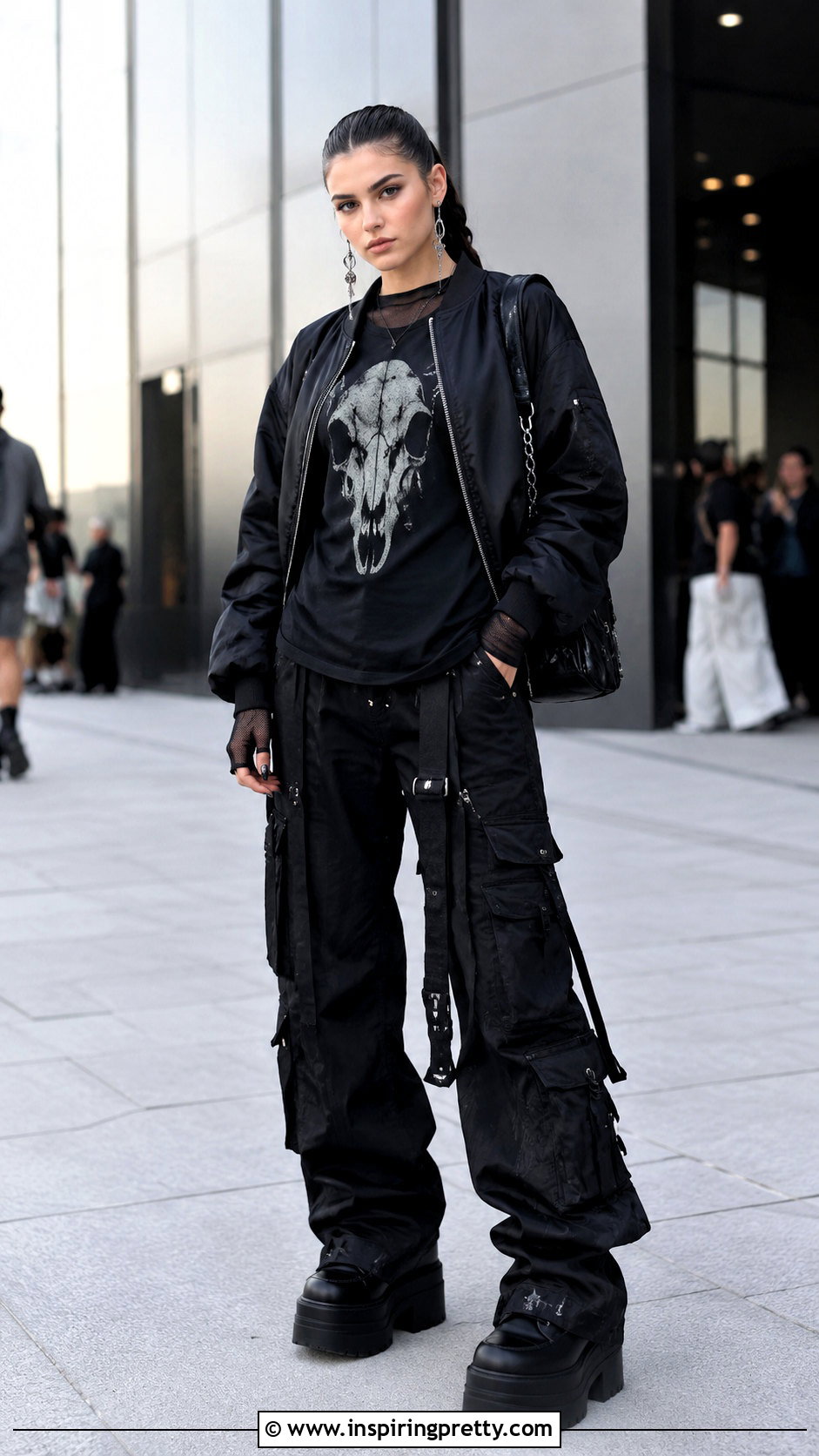 Dog Skull Top With Layered Mesh Shirt - 20 dog skull top outfit ideas