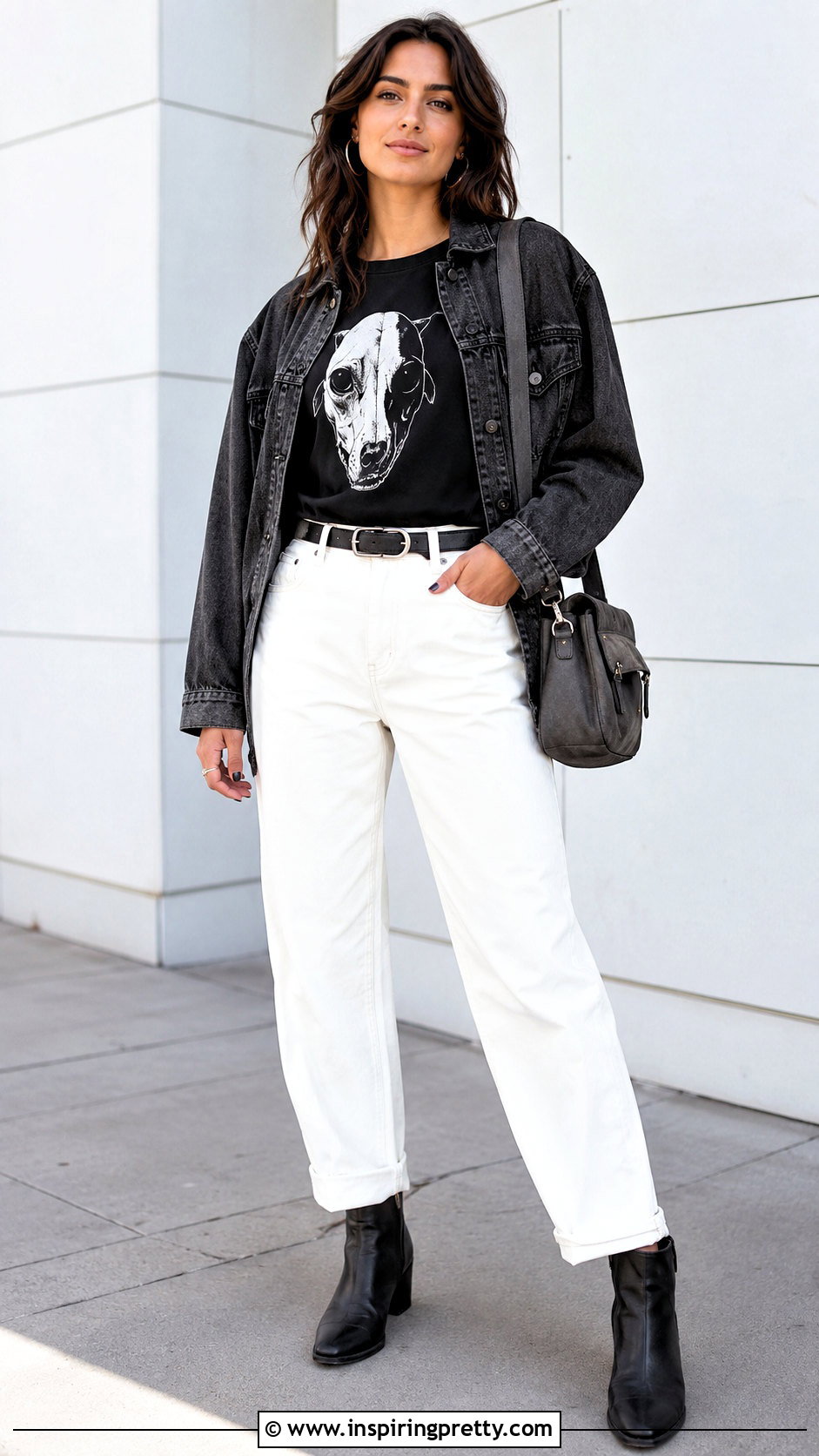Dog Skull Top With White Jeans - 20 dog skull top outfit ideas
