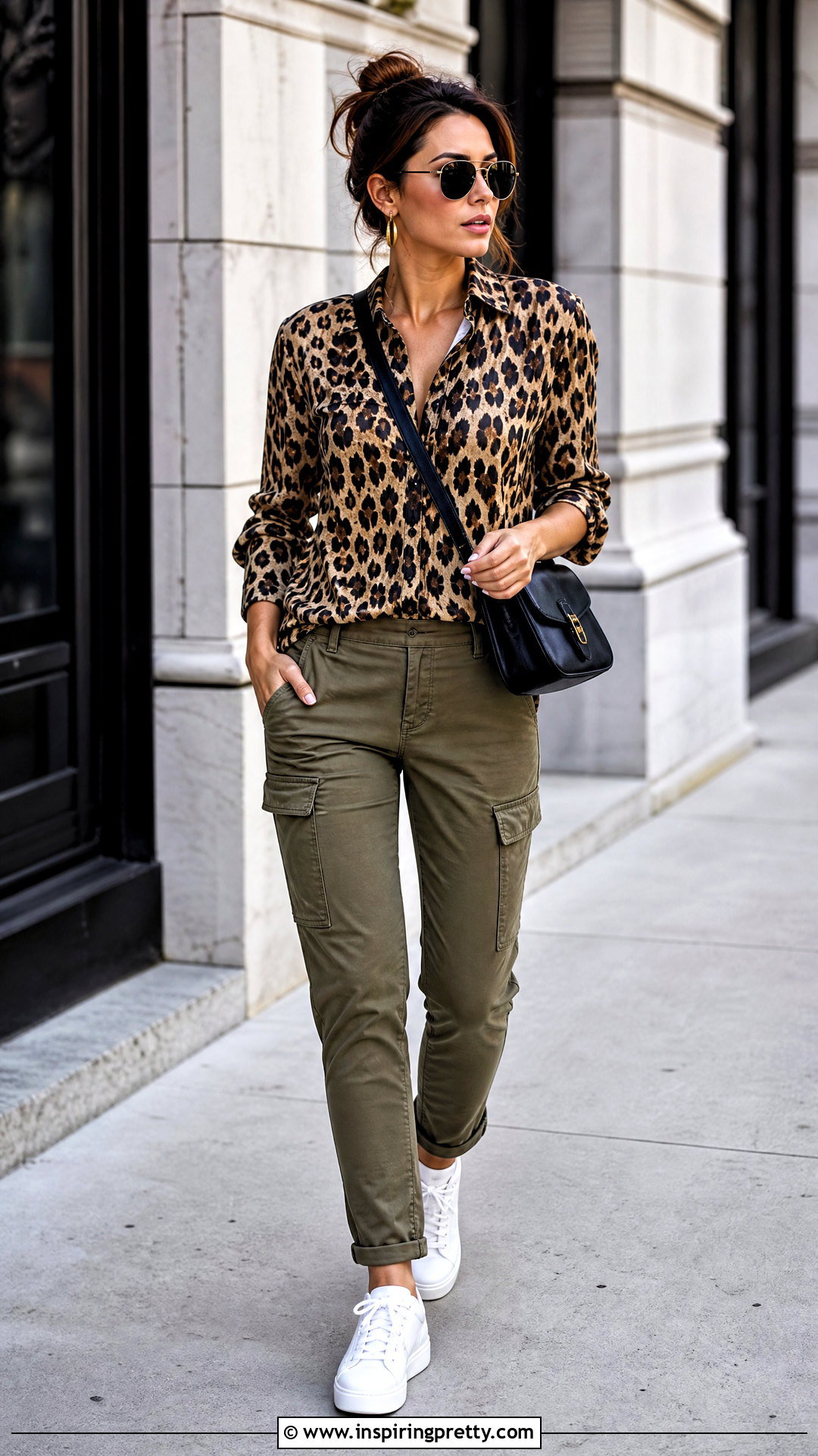 Dolce And Gabbana Cheetah Top With Olive Cargo Pants - 20 Dolce And Gabbana Cheetah Top outfit ideas