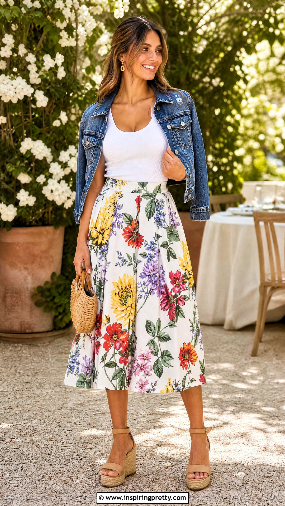 Dolce Gabbana Tank Top With A Floral Midi Skirt - 25 dolce gabbana tank top outfit ideas