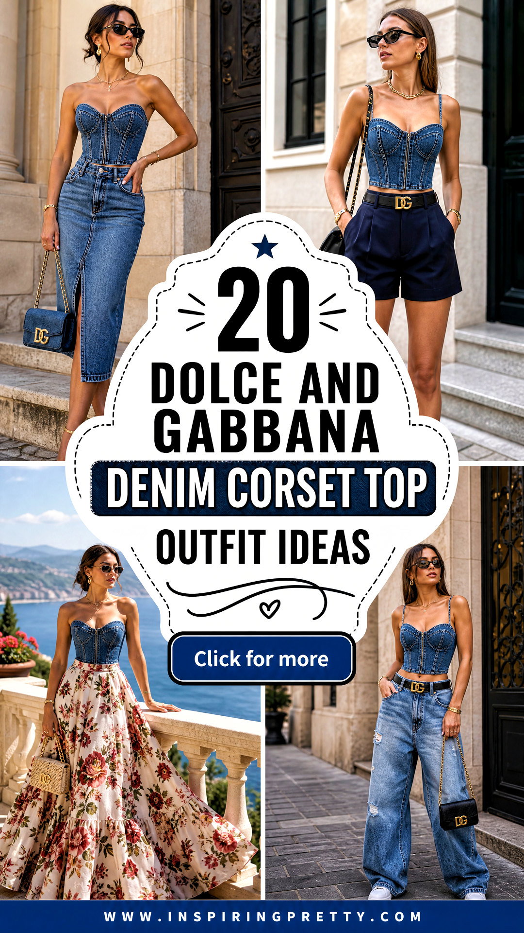 20 Dolce and Gabbana Denim Corset Top Outfit Ideas to Try Now - 20 Dolce and Gabbana Denim Corset Top Outfit Ideas to Try Now