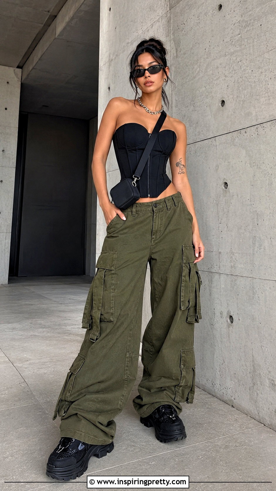 Dollskill Corset Top With Cargo Pants - 20 dollskill corset top outfit ideas