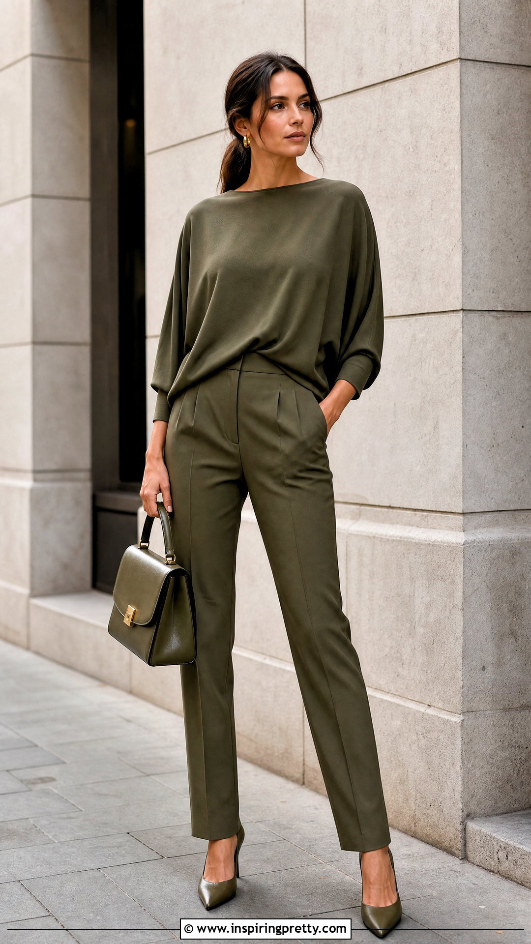 Dolman Top With a Monochrome Outfit - how to style dolman tops (20 ways)