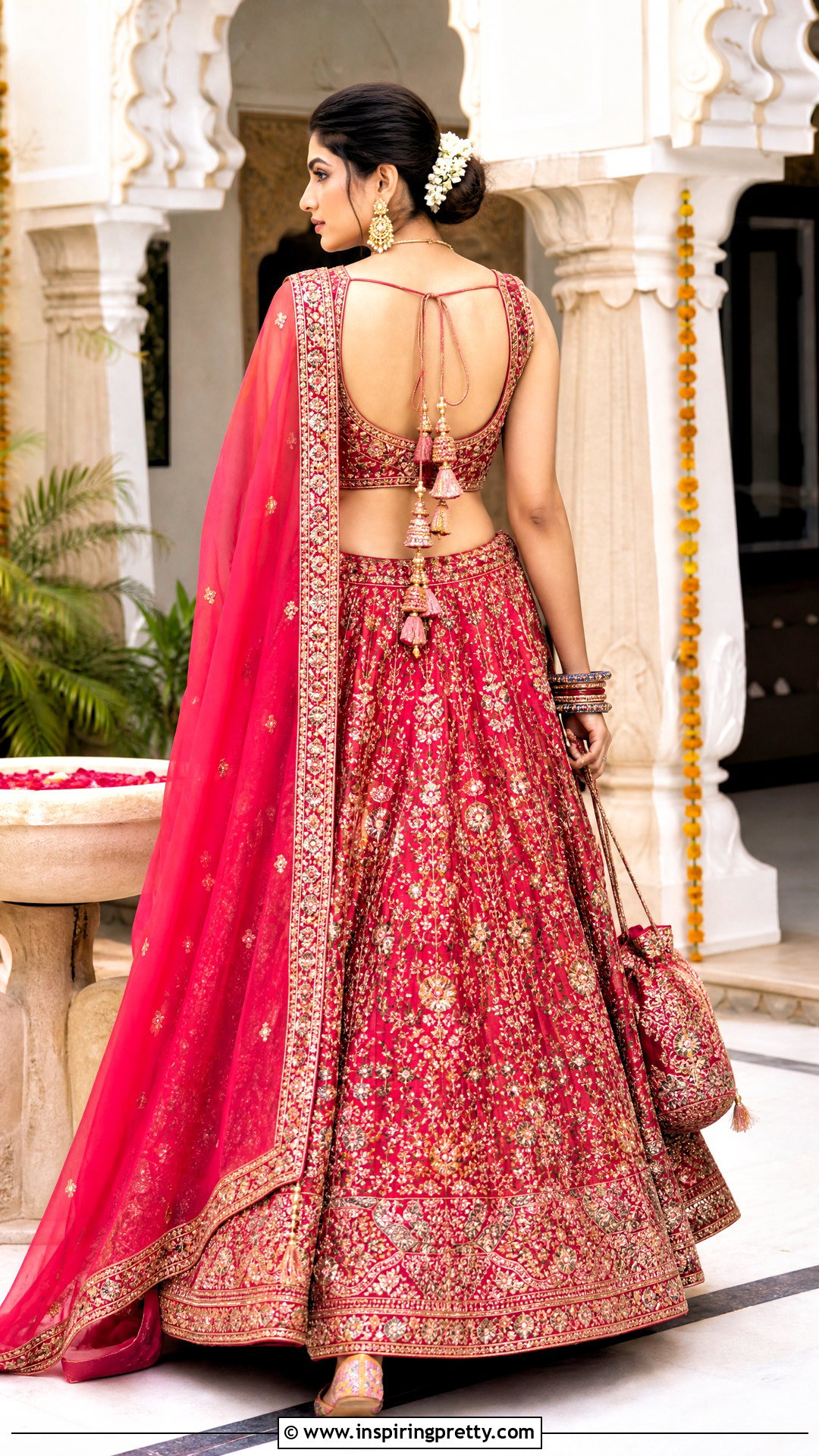 Dori Back Lehenga Top - 50 lehenga top design ideas