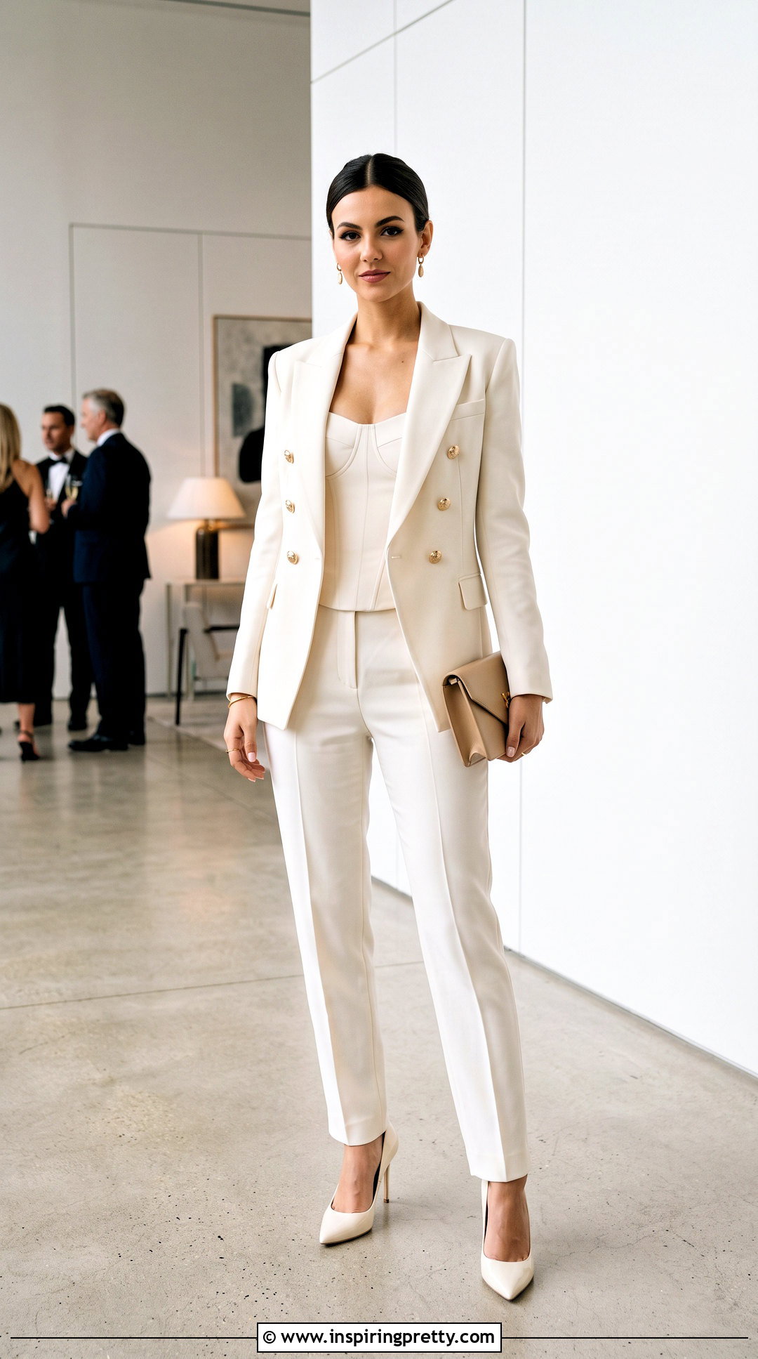 Double Breasted Pants Suit With Corset Top - 25 Pants Suit With Corset Tops