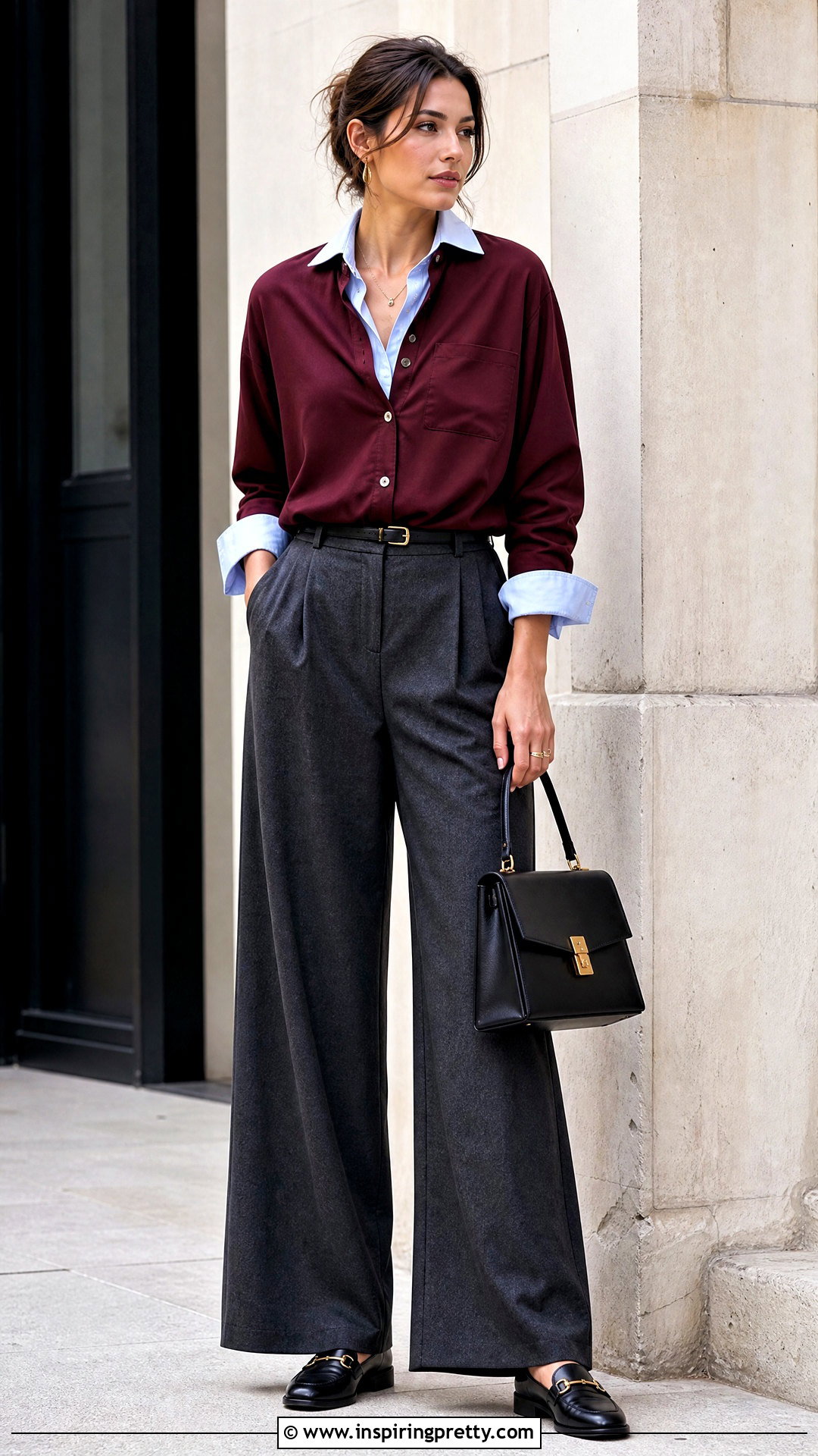 Double Button Down Shirt Layered Outfit - 50 layered tops outfit ideas