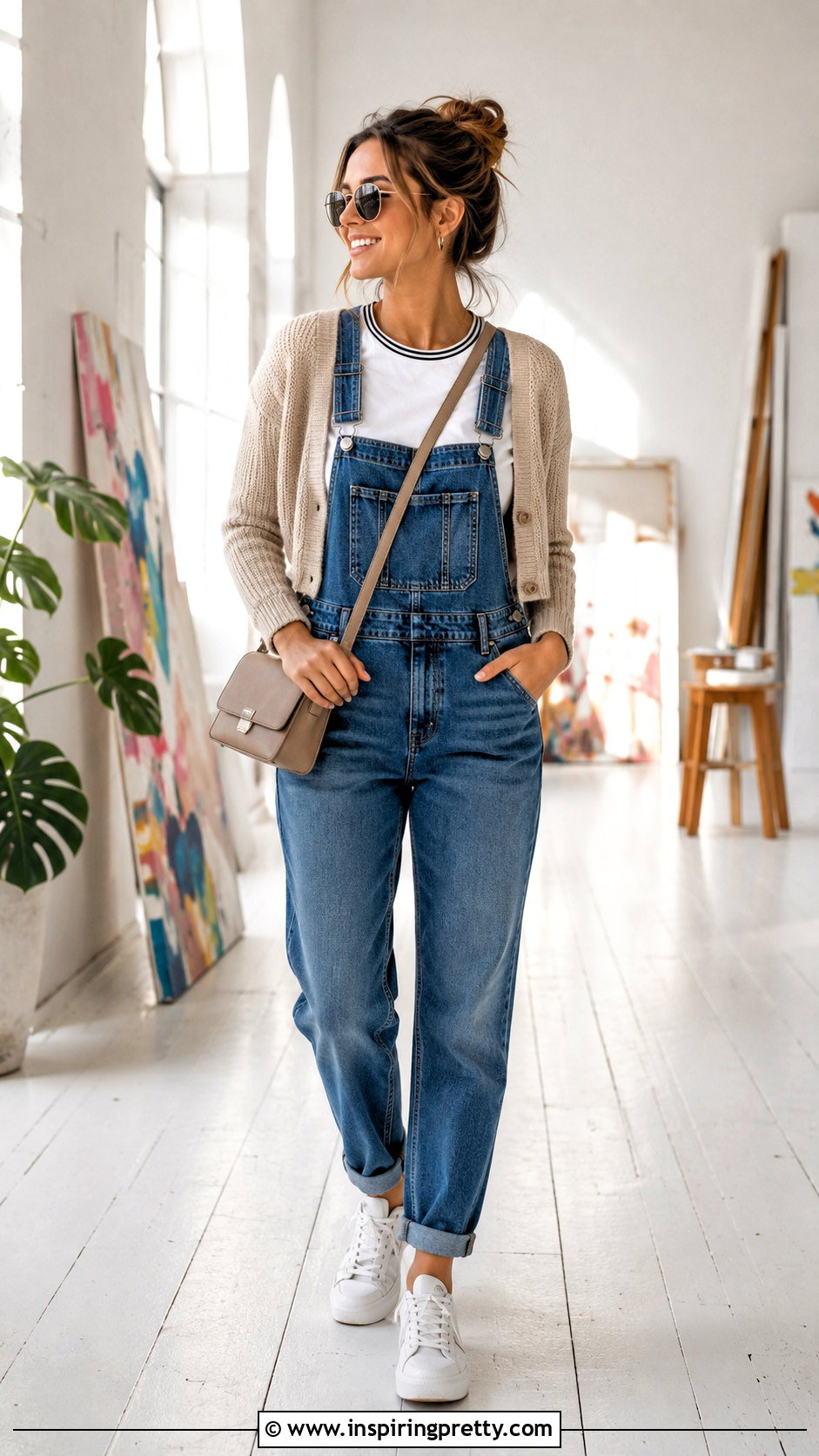 Double Lined Top With Overalls - 50 double lining top outfit ideas