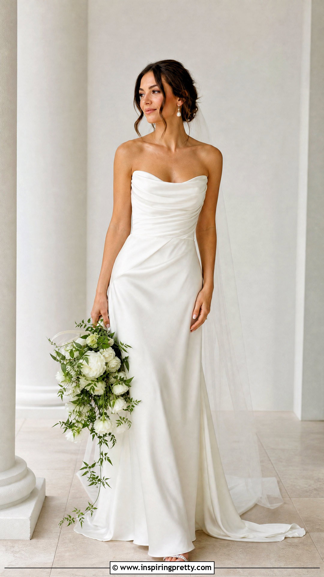 Draped Corset Wedding Dress With Silk Skirt - 50 wedding dress corset top outfit ideas