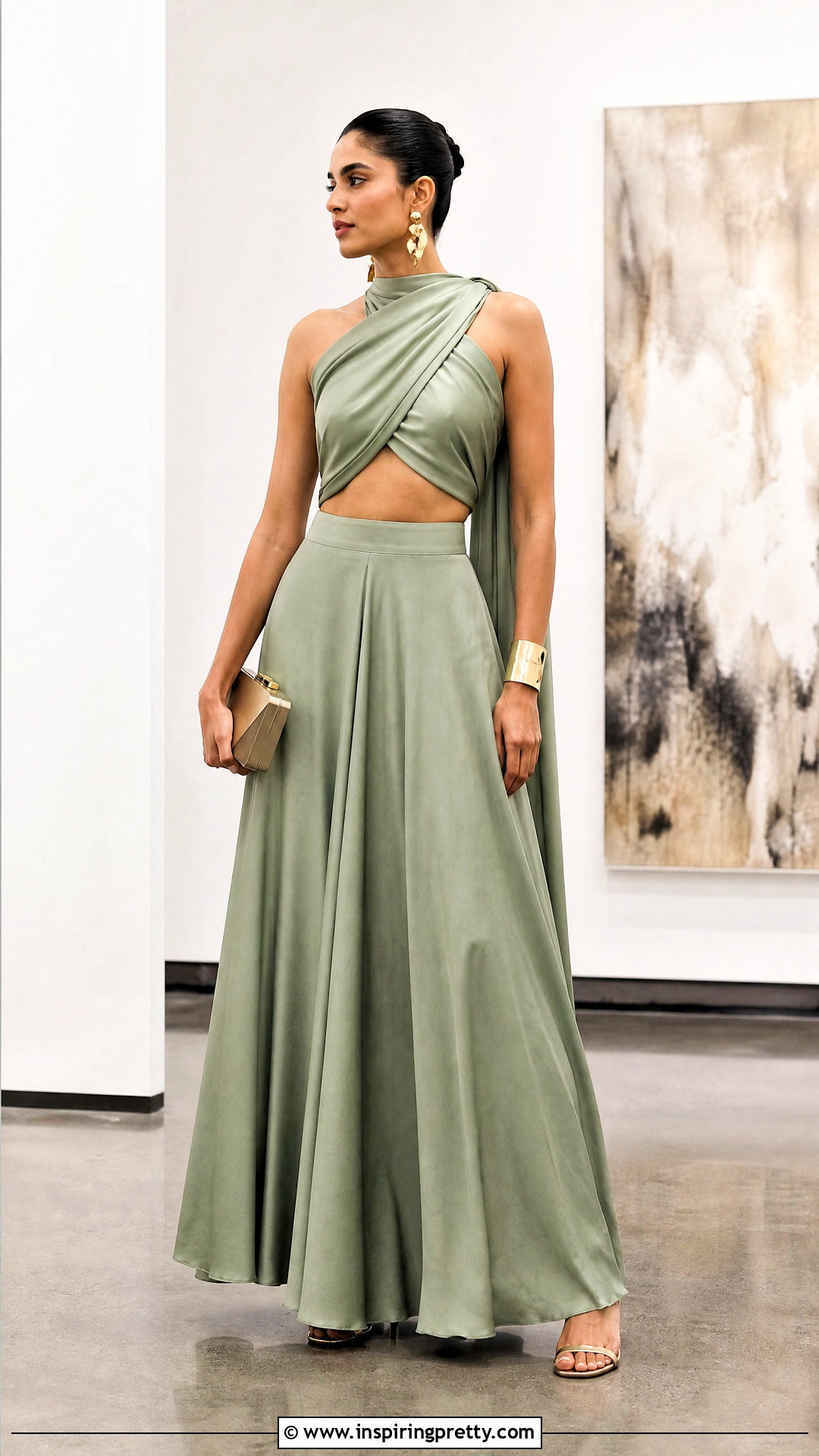 Draped Crop Top Blouse With Lehenga - 50 crop top blouse designs