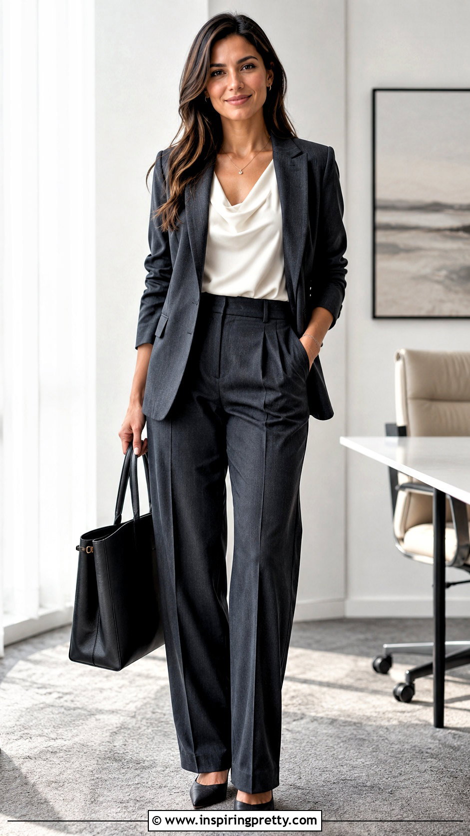 Draped Tank Top With Suit Pants - 50 tank tops women