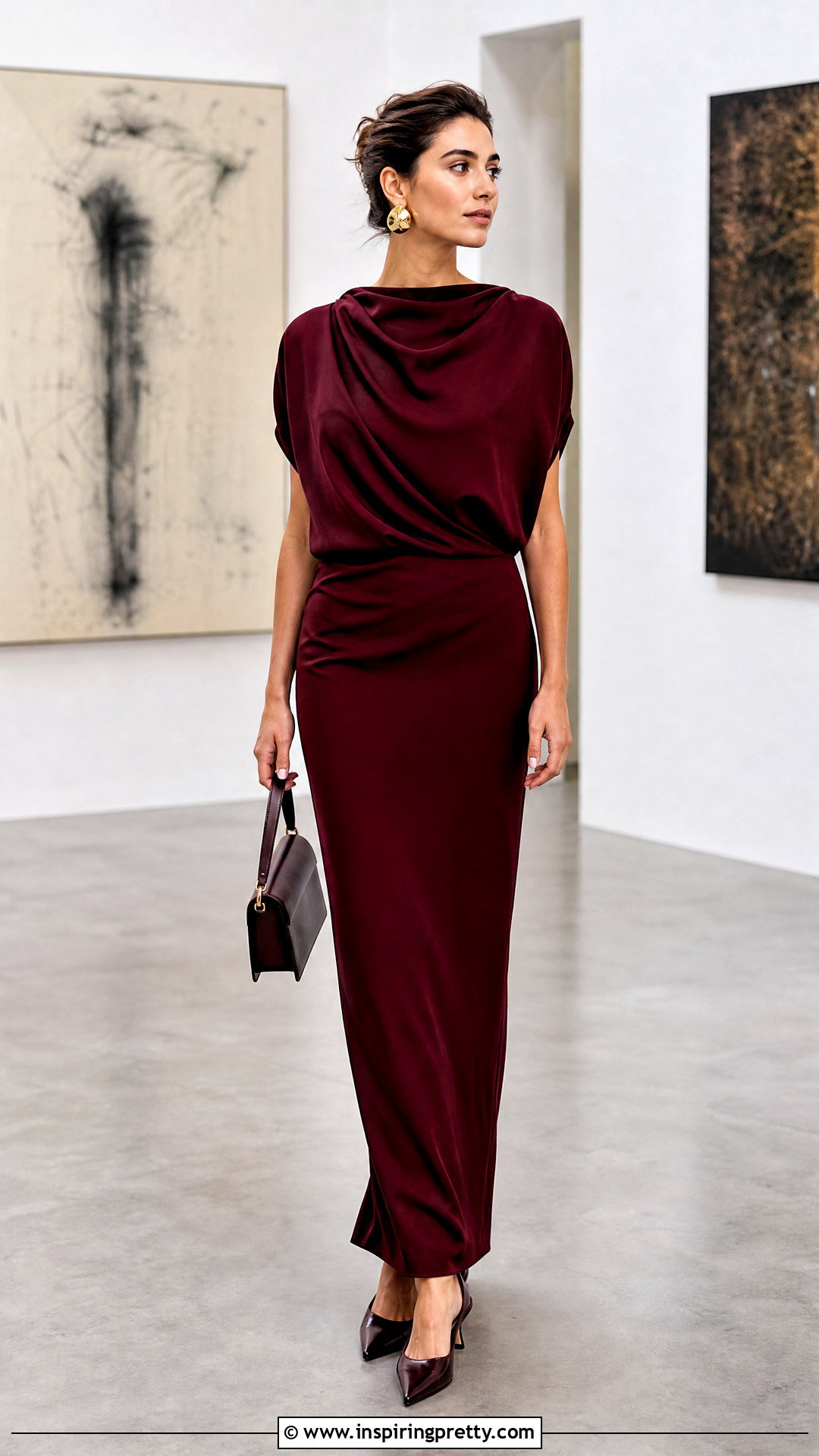 Draped Top With Column Maxi Skirt - 50 beautiful tops outfit ideas