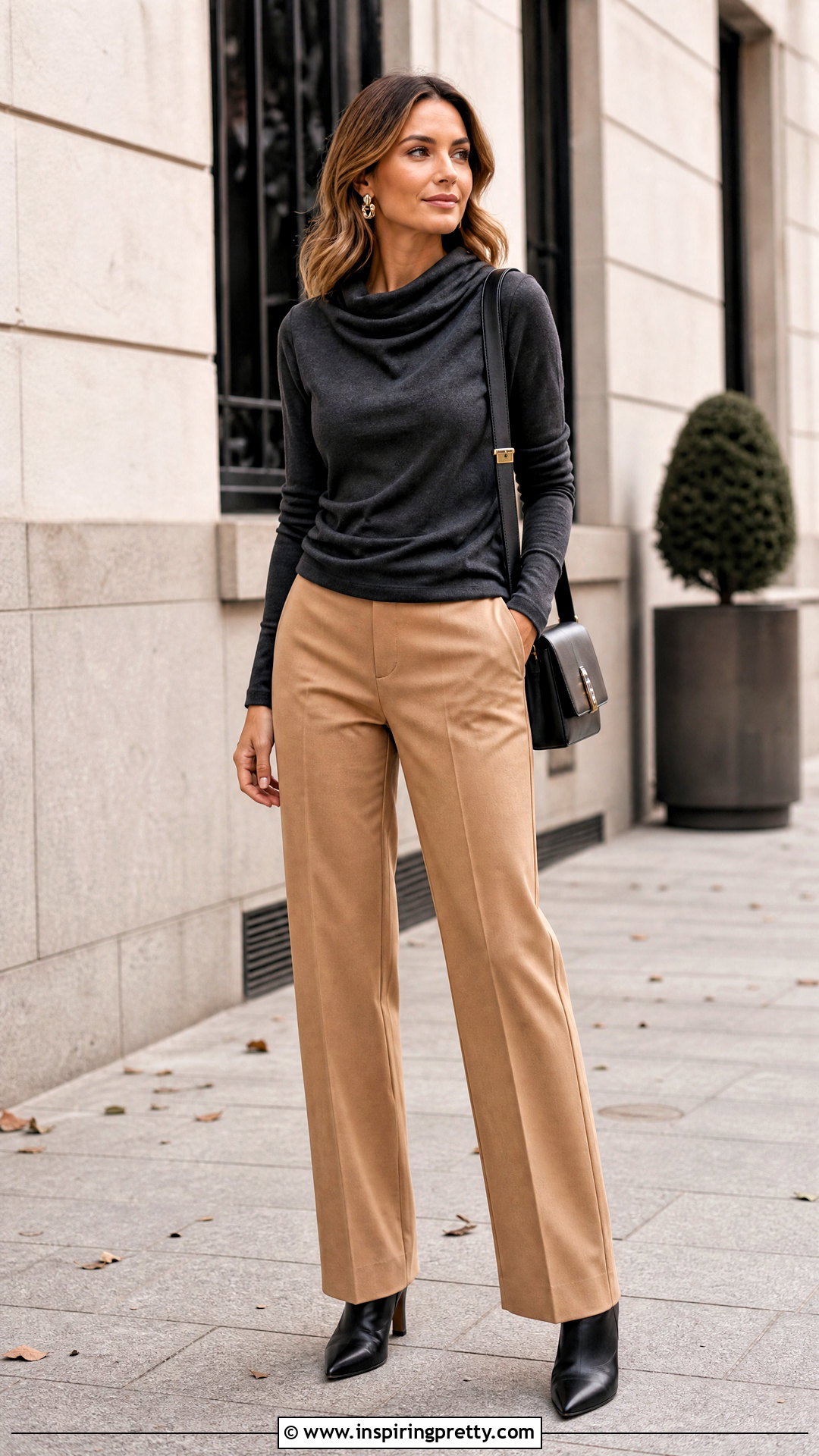 Draped Top With Pants And Ankle Boots - 50 draped top outfit ideas
