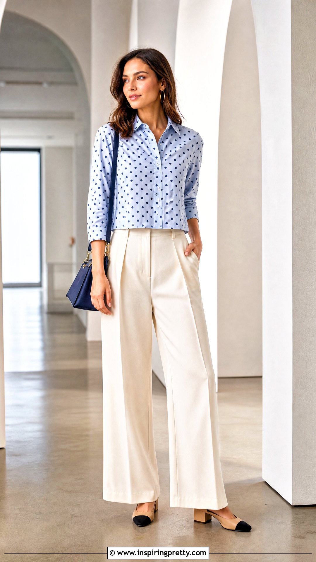 Draper James Cropped Button Down With High Waisted Pants - 20 Draper James Tops outfit ideas