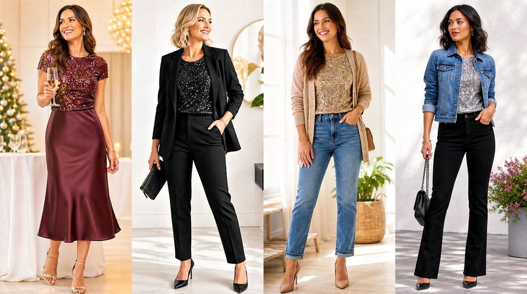 20 Dress Barn Sequin Top Outfit Ideas for Festive Nights