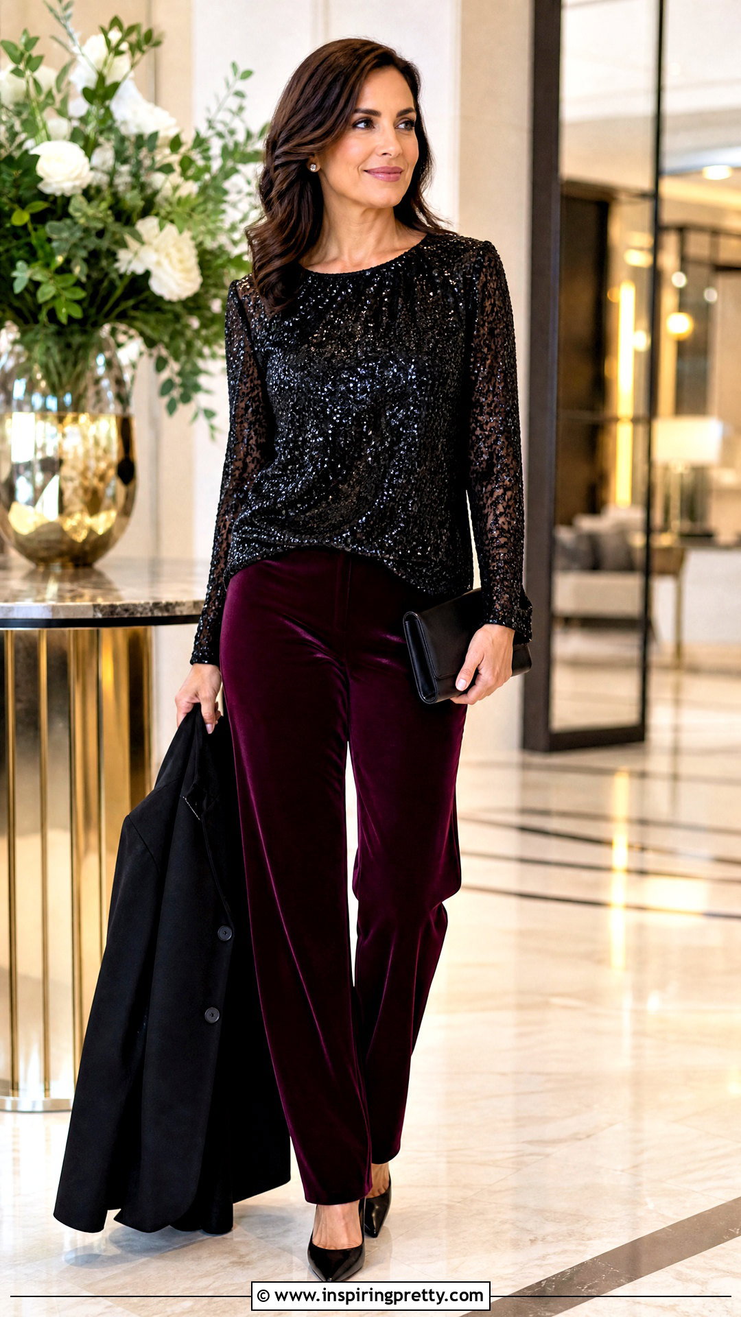 Dress Barn Sequin Top With Velvet Pants - 20 dress barn sequin top outfit ideas