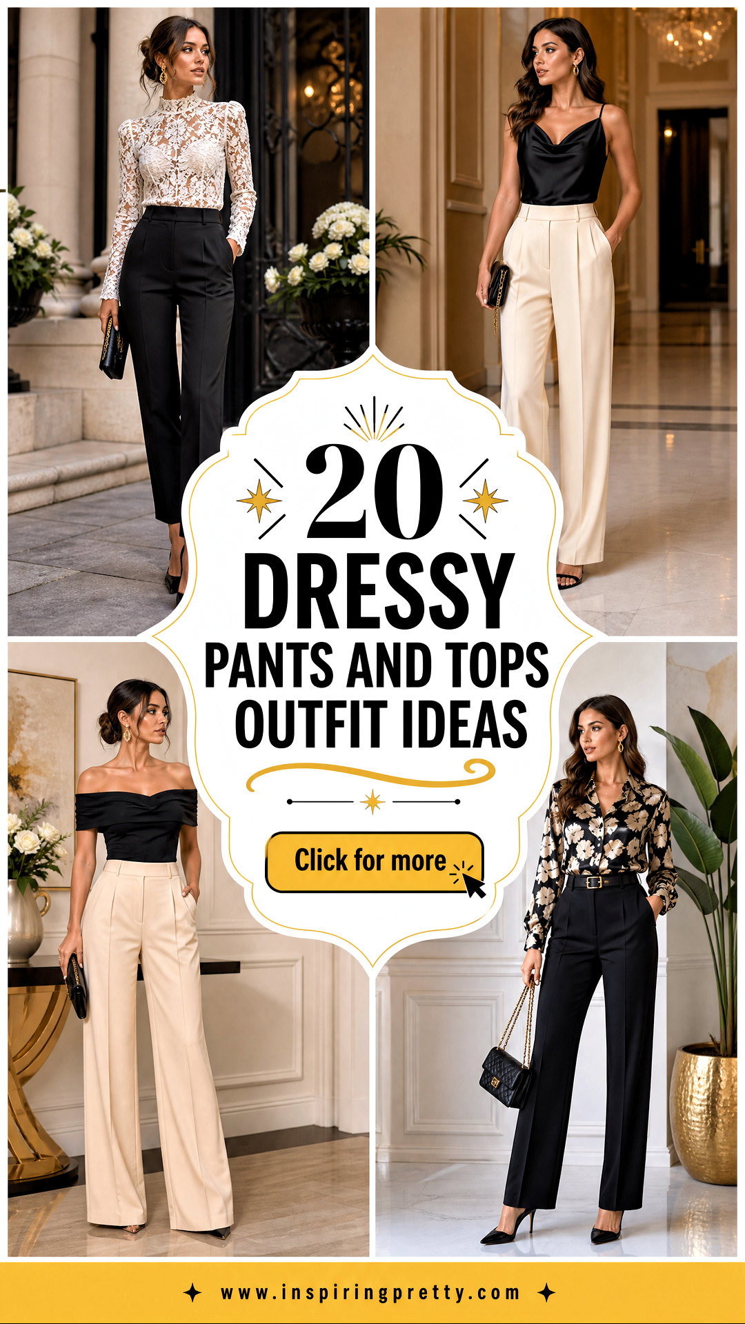 20 Dressy Pants and Tops Outfit Ideas for Elegant Events - 20 Dressy Pants and Tops Outfit Ideas for Elegant Events
