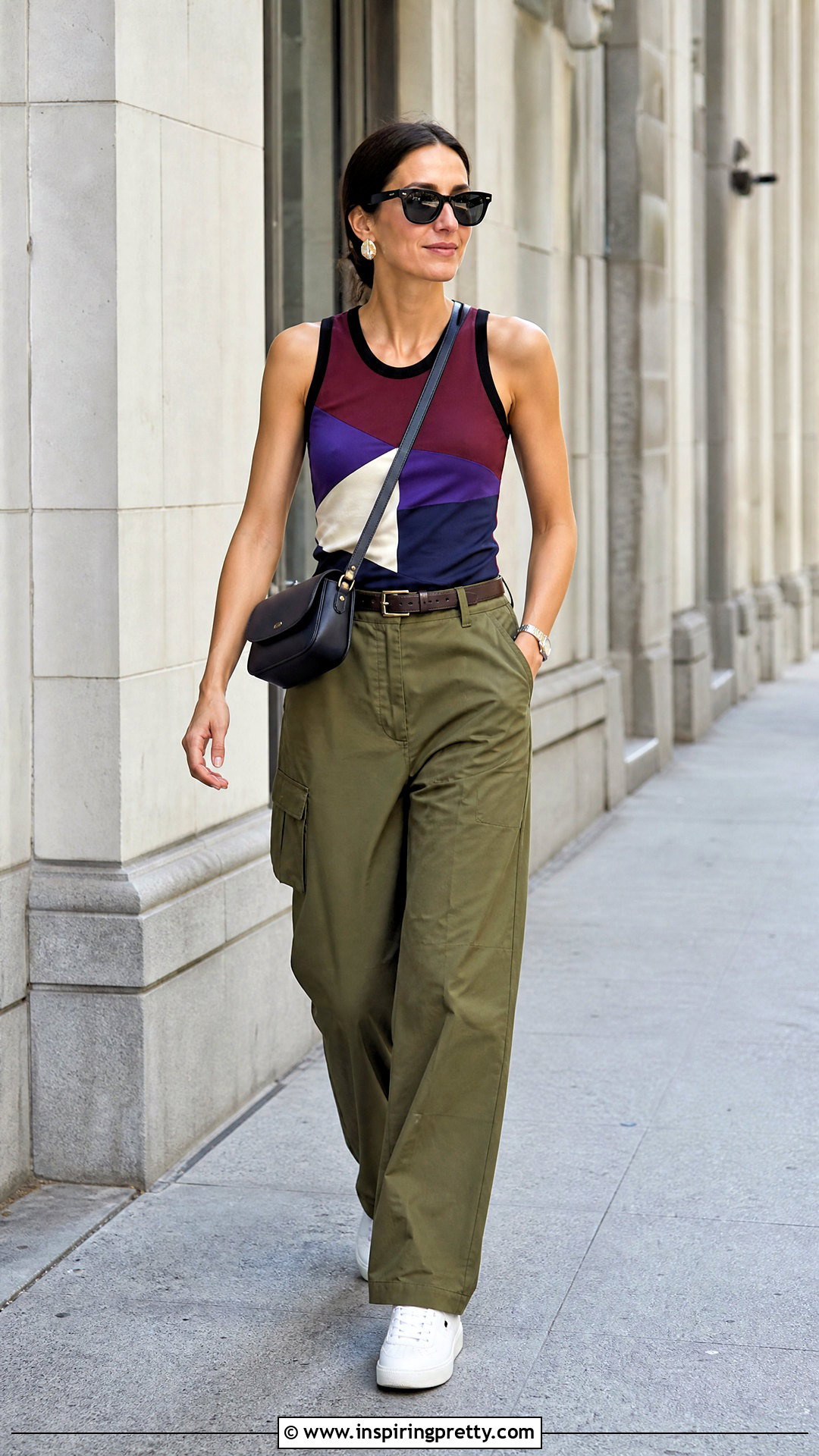 Dries Van Noten Color Block Tank Top With Cargo Pants - 20 dries van noten tank tops