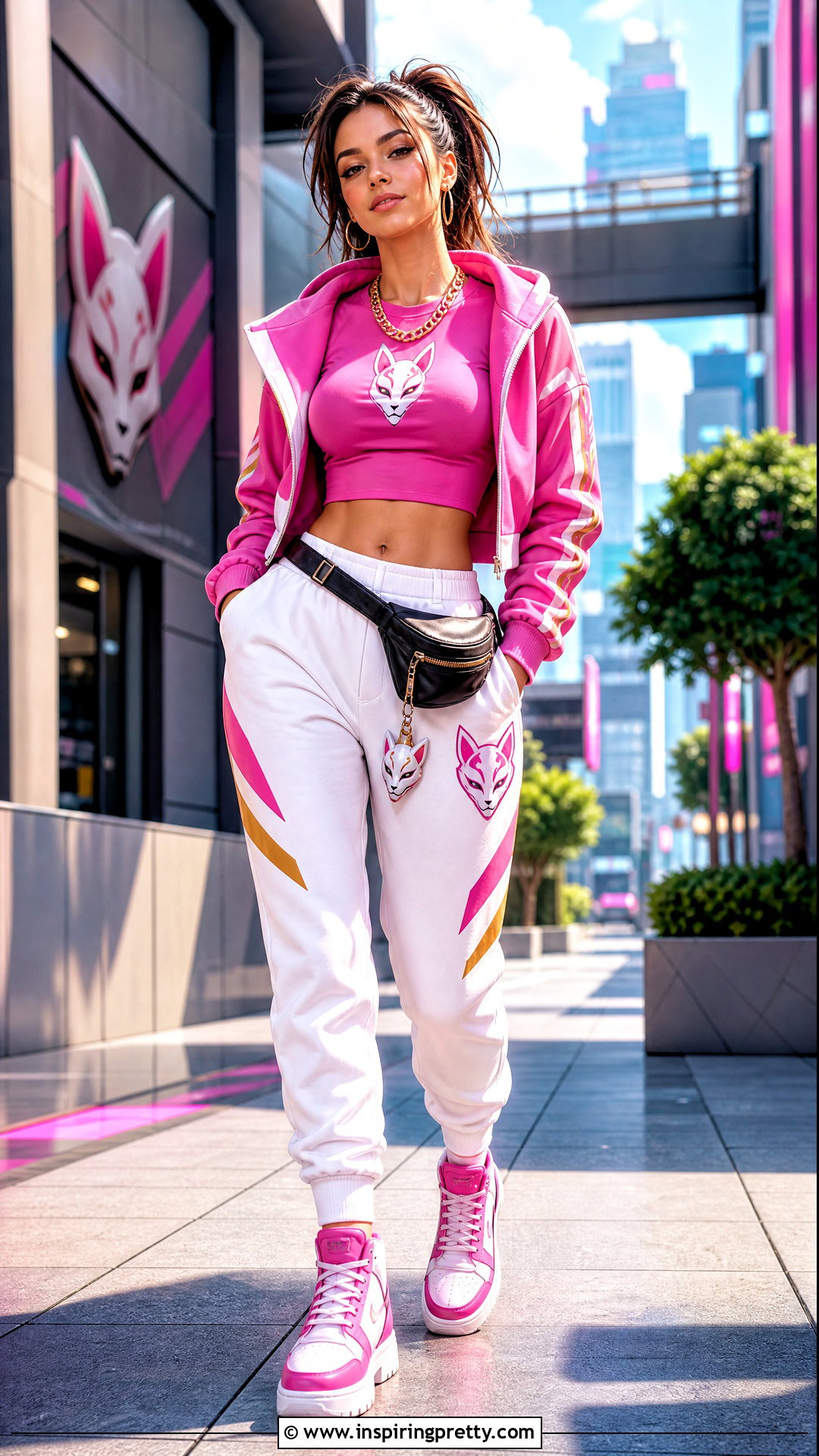 Drift Fortnite Crop Top Outfit With White Joggers - 20 Fortnite Crop Top outfit ideas