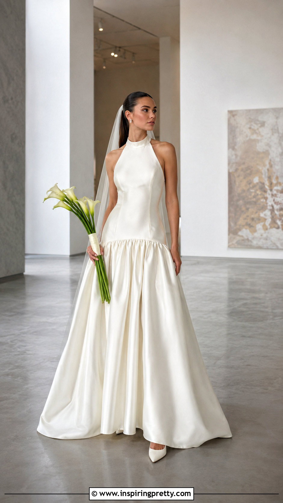 Drop Waist Halter Ball Gown Wedding Dress With Satin Heels - 25 Halter Top Ball Gown Wedding Dress outfit ideas