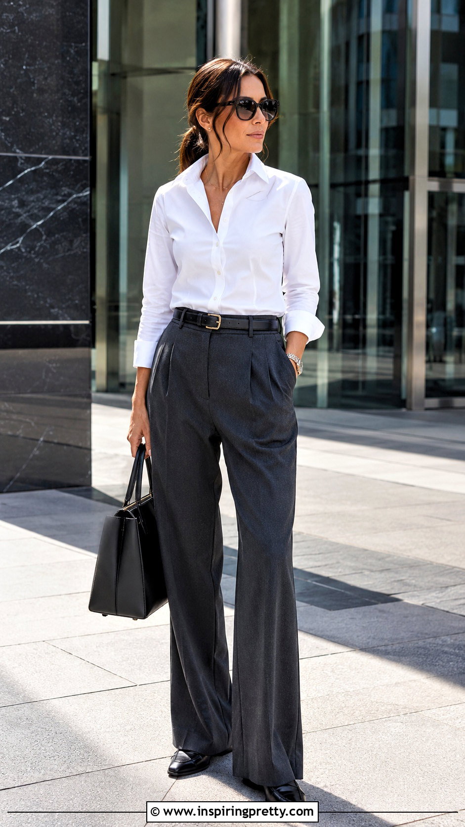 Dsquared Button Down Shirt With Tailored Trousers - 20 dsquared tops outfit ideas