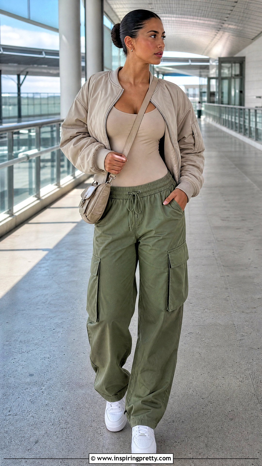 Dynamite Neutral Top With Cargo Pants - 25 Dynamite Tops outfit ideas