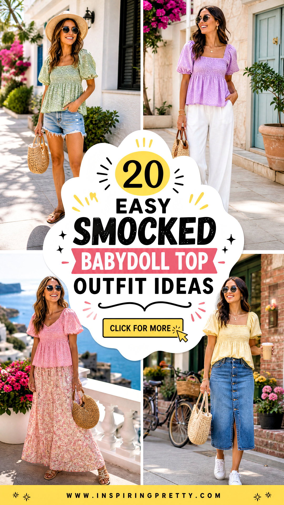 20 Easy Smocked Babydoll Top Outfit Ideas for Sunny Days - 20 Easy Smocked Babydoll Top Outfit Ideas for Sunny Days